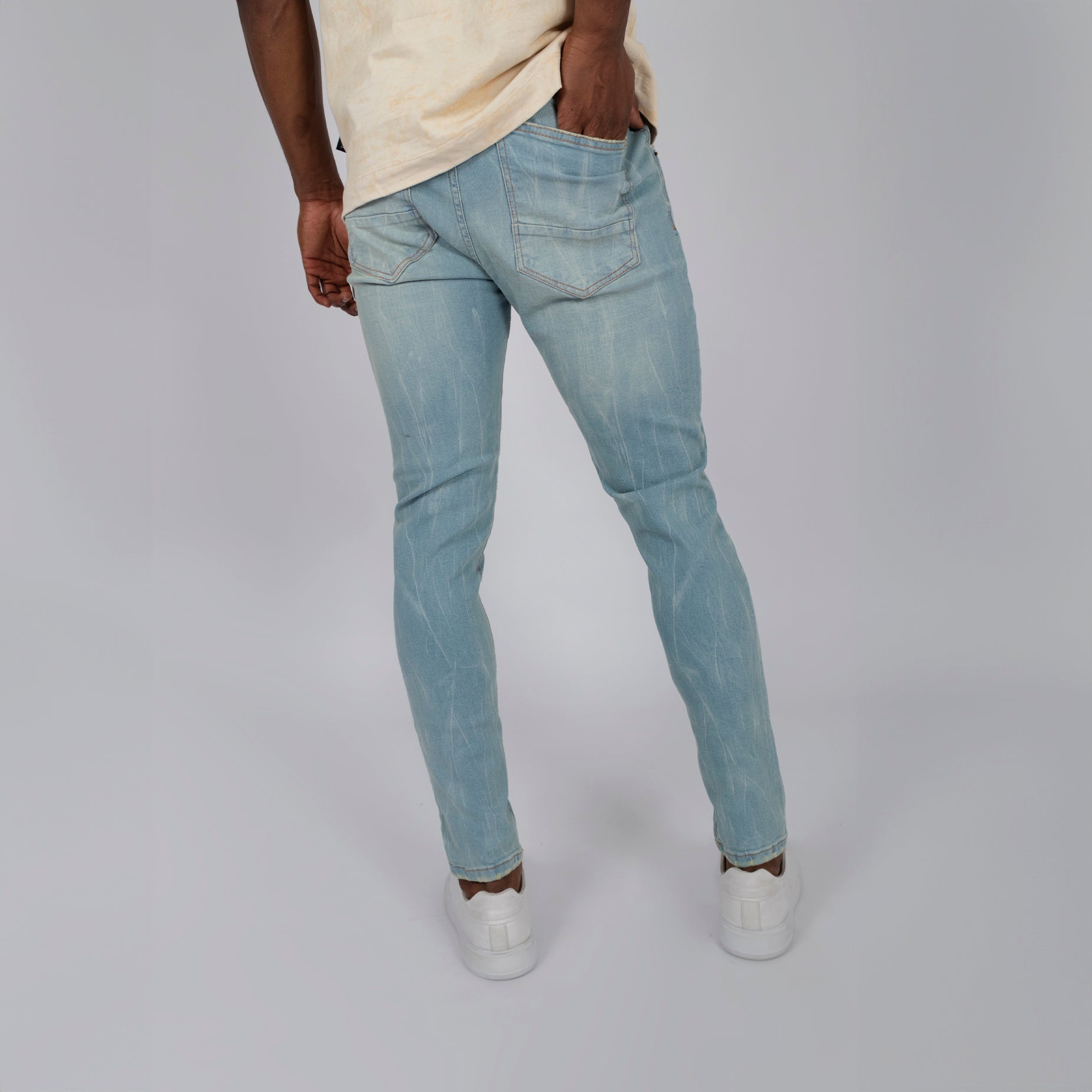 Jean hombre skinny  craquelado