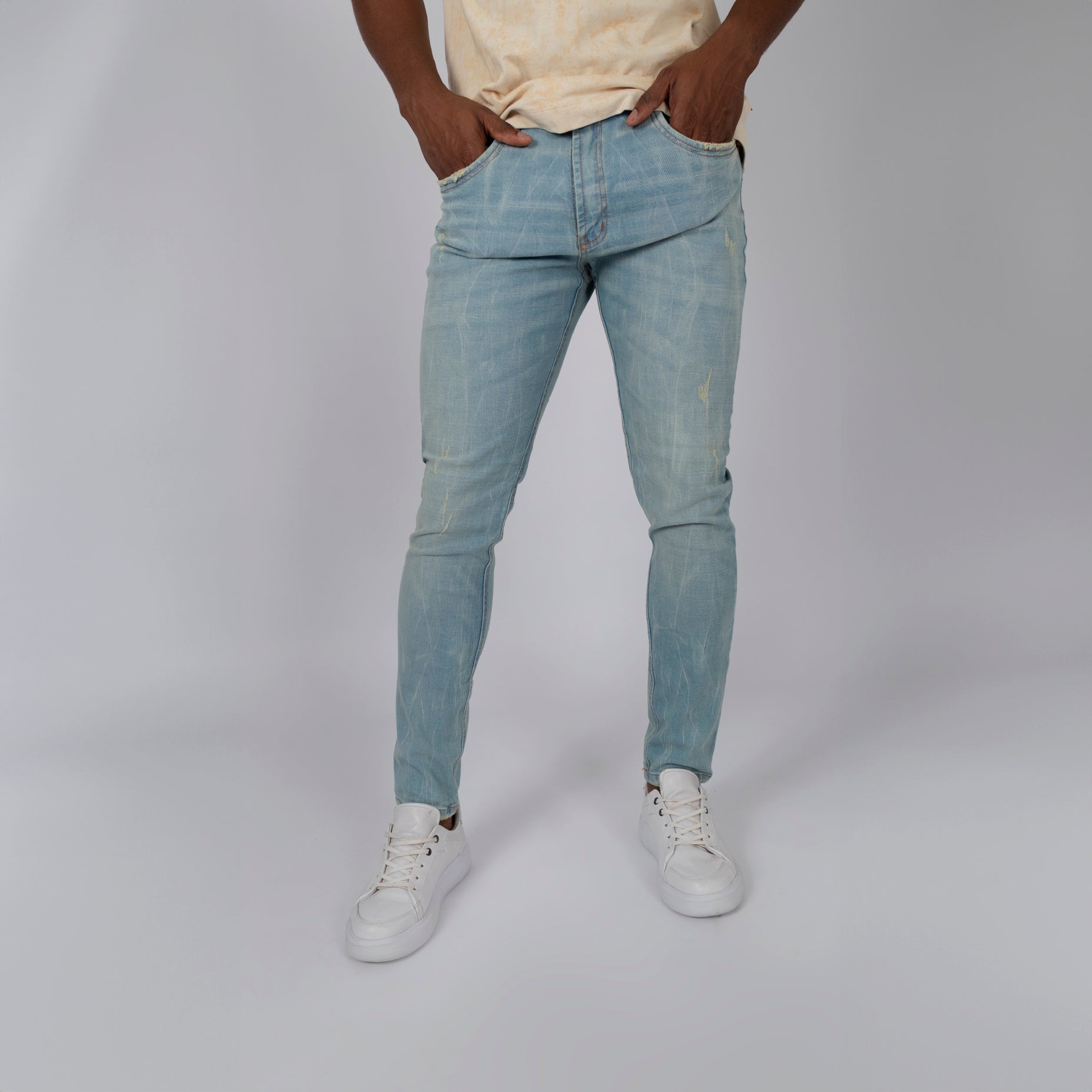 Jean hombre skinny  craquelado