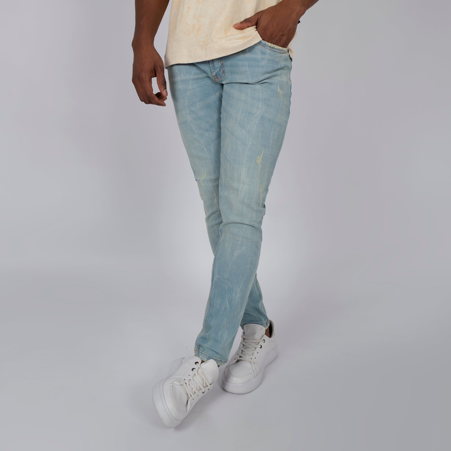 Jean hombre skinny  craquelado