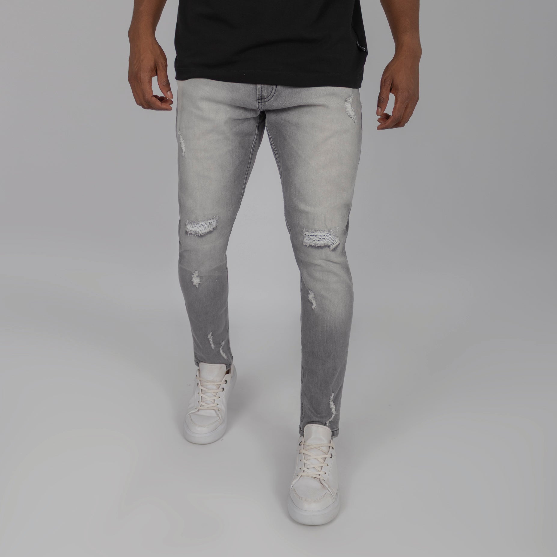 Jean hombre skinny gris plus