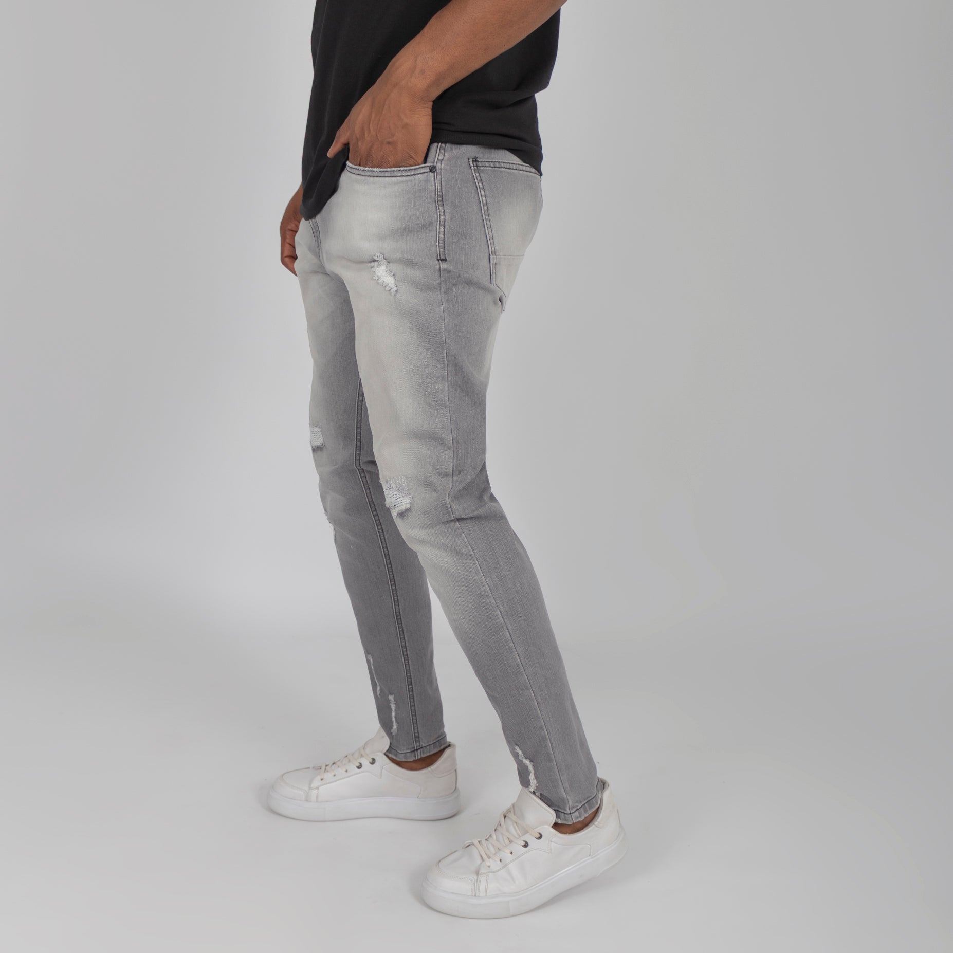 Jean hombre skinny gris plus