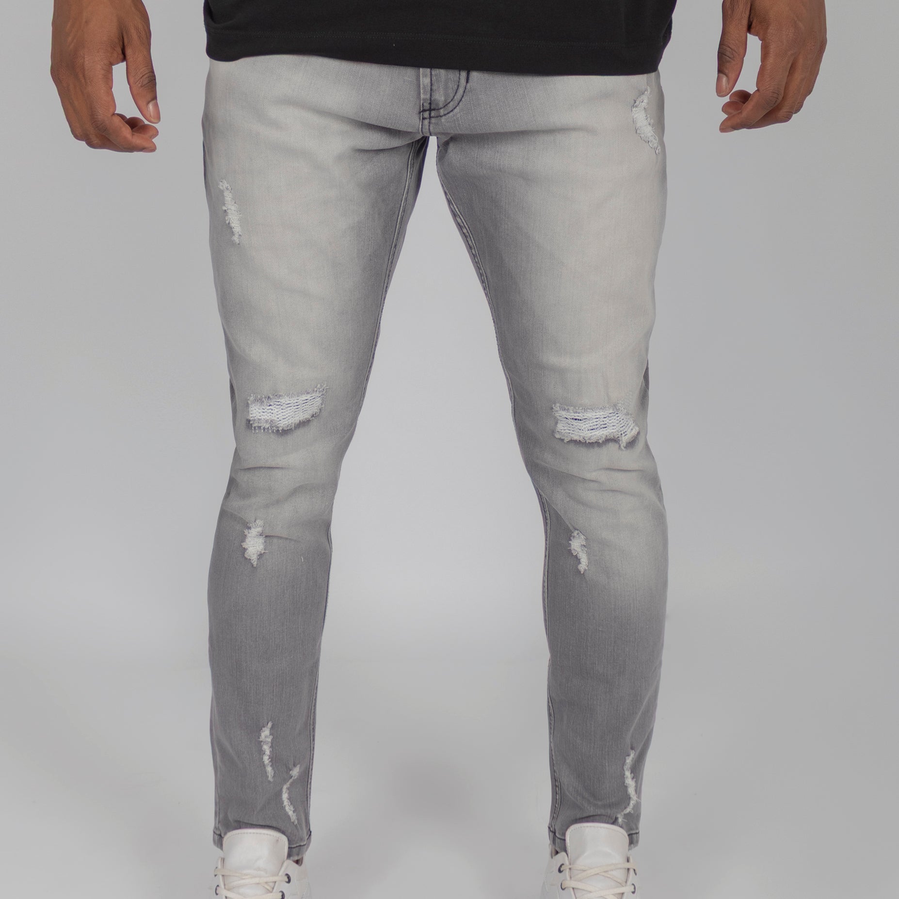 Jean hombre skinny gris plus
