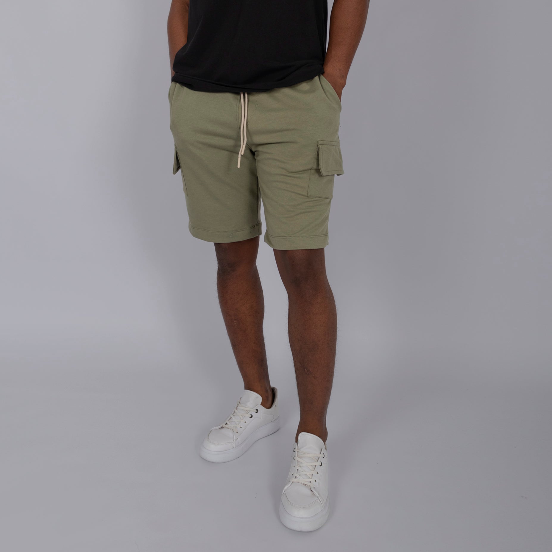Pantaloneta hombre cargo verde