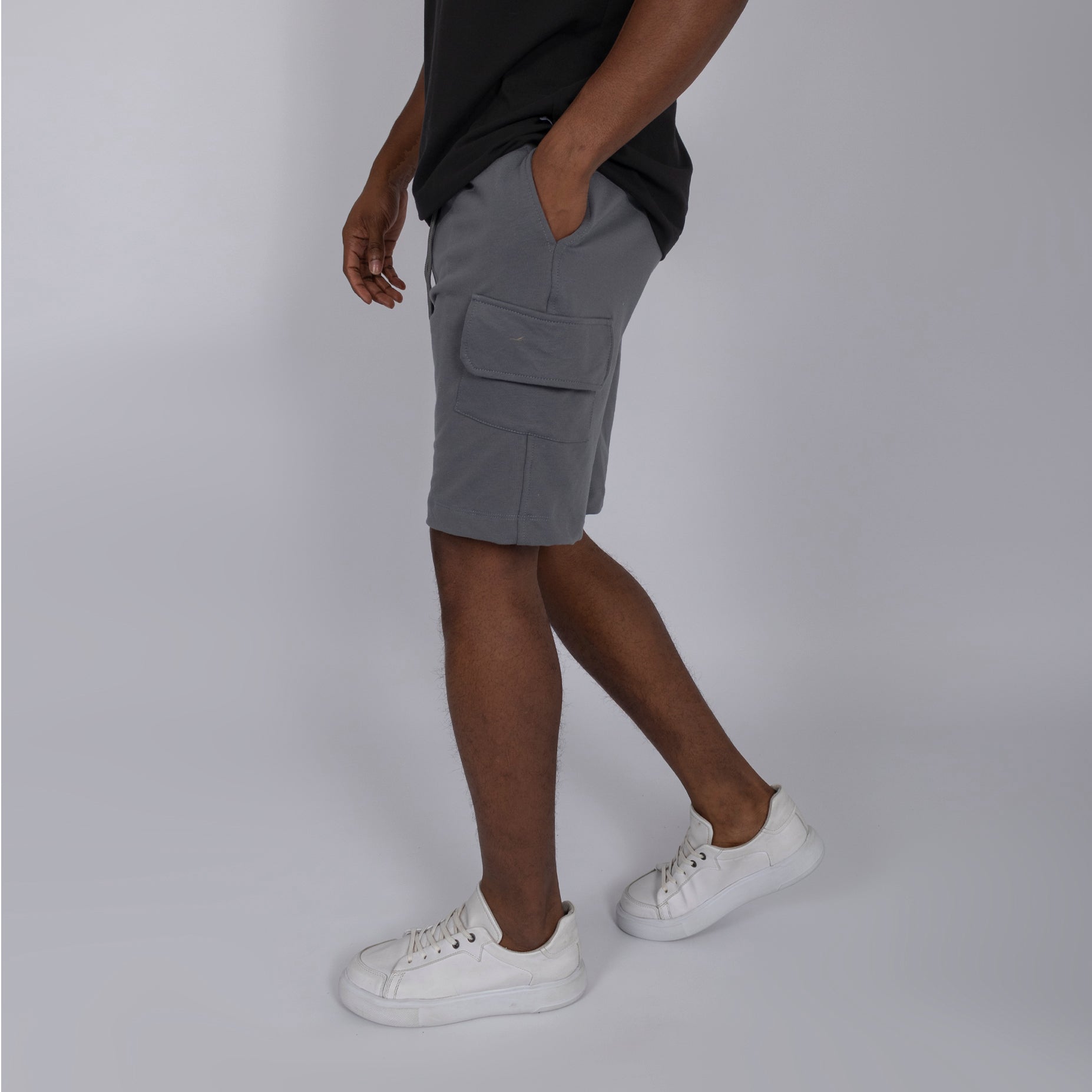 Pantaloneta hombre cargo gris