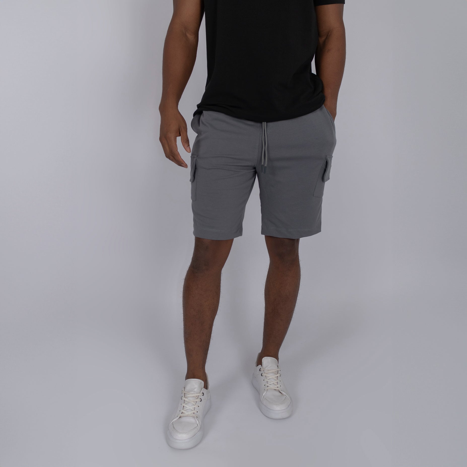 Pantaloneta hombre cargo gris