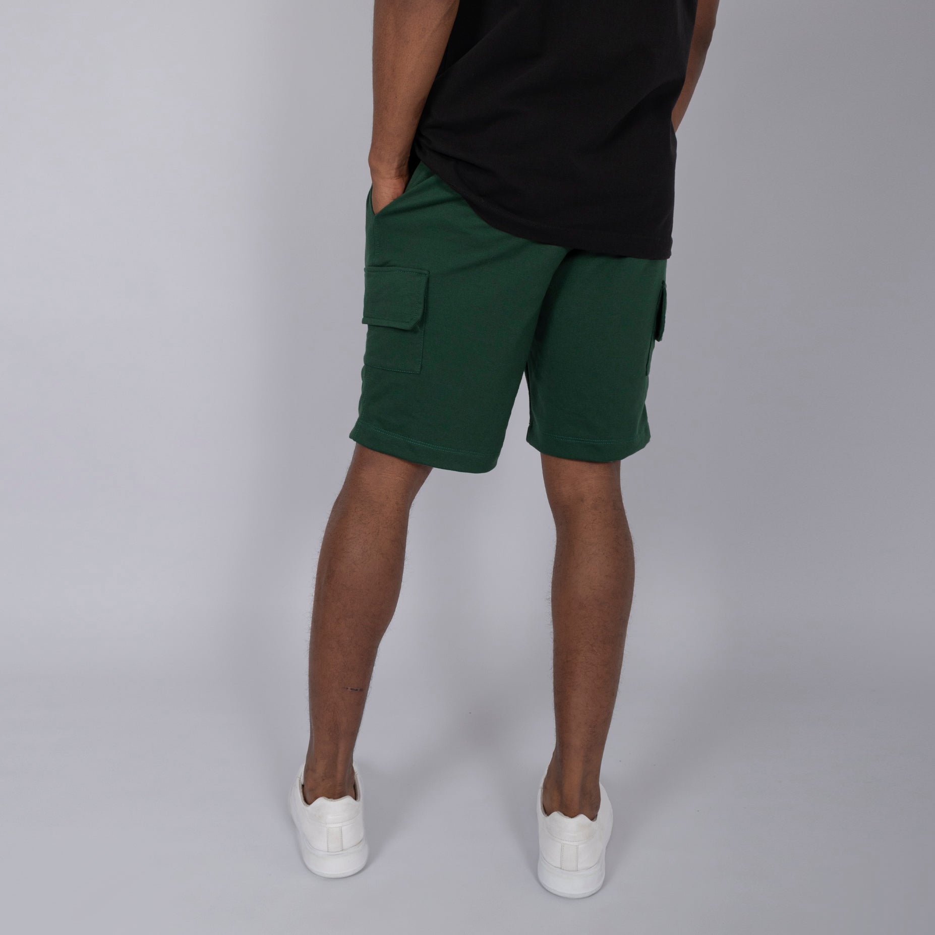 Pantaloneta hombre cargo verde