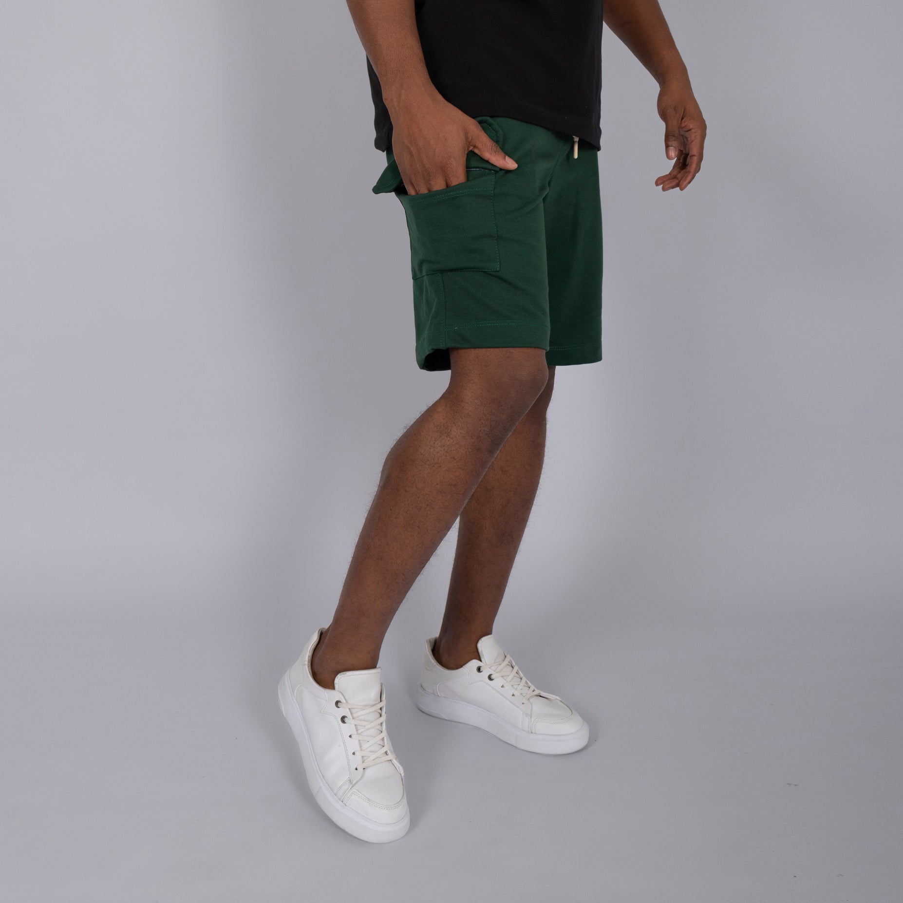 Pantaloneta hombre cargo verde