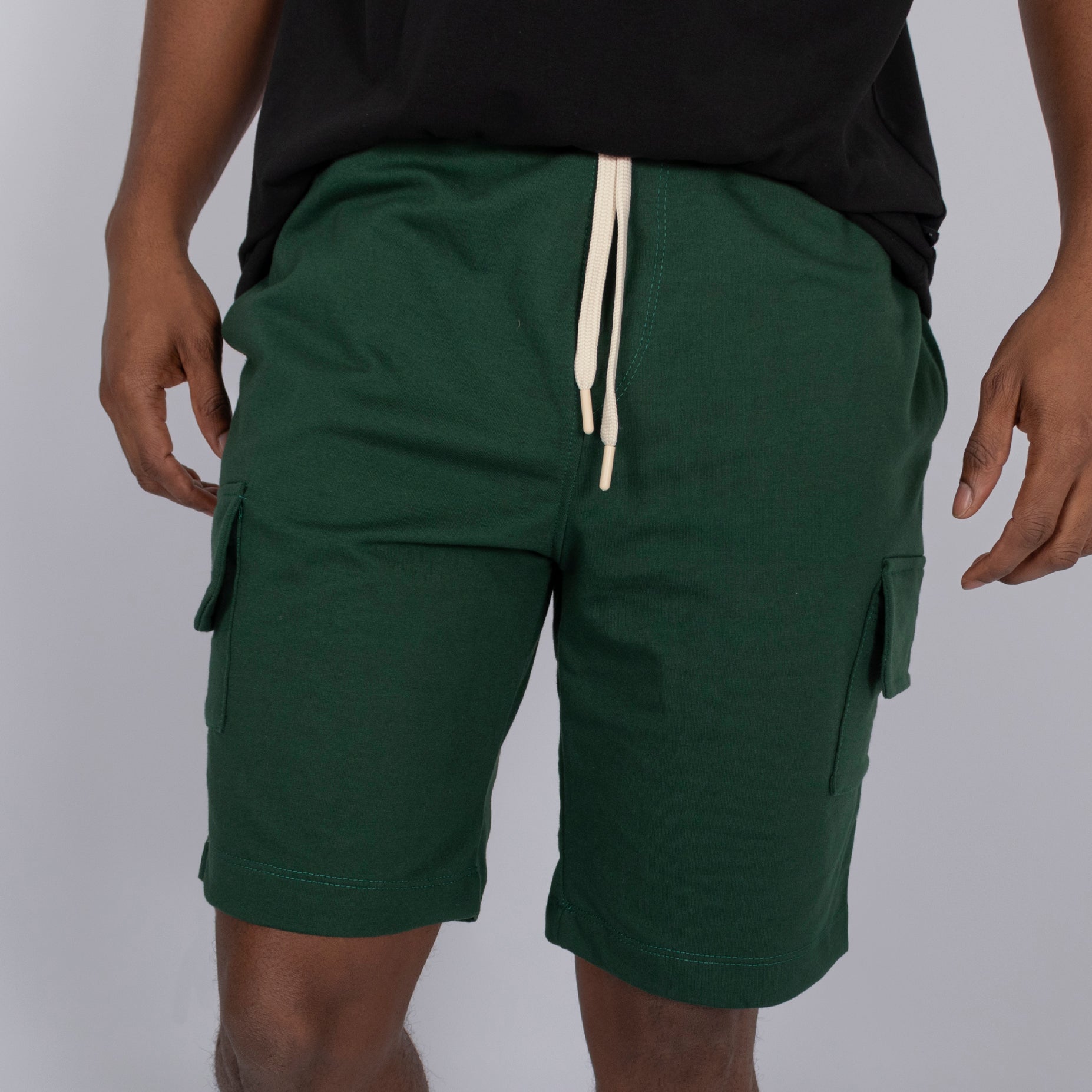 Pantaloneta hombre cargo verde