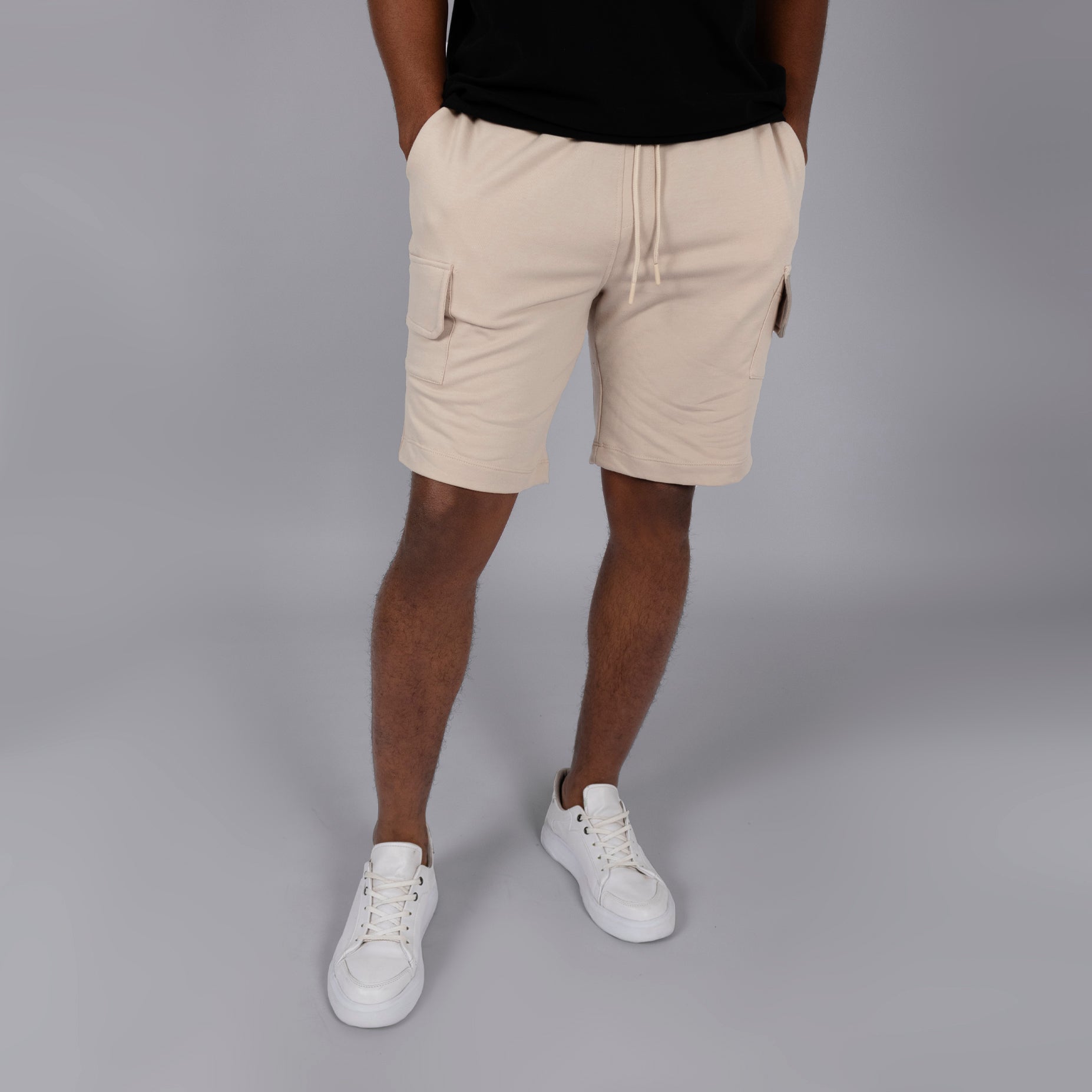 Pantaloneta hombre cargo beige