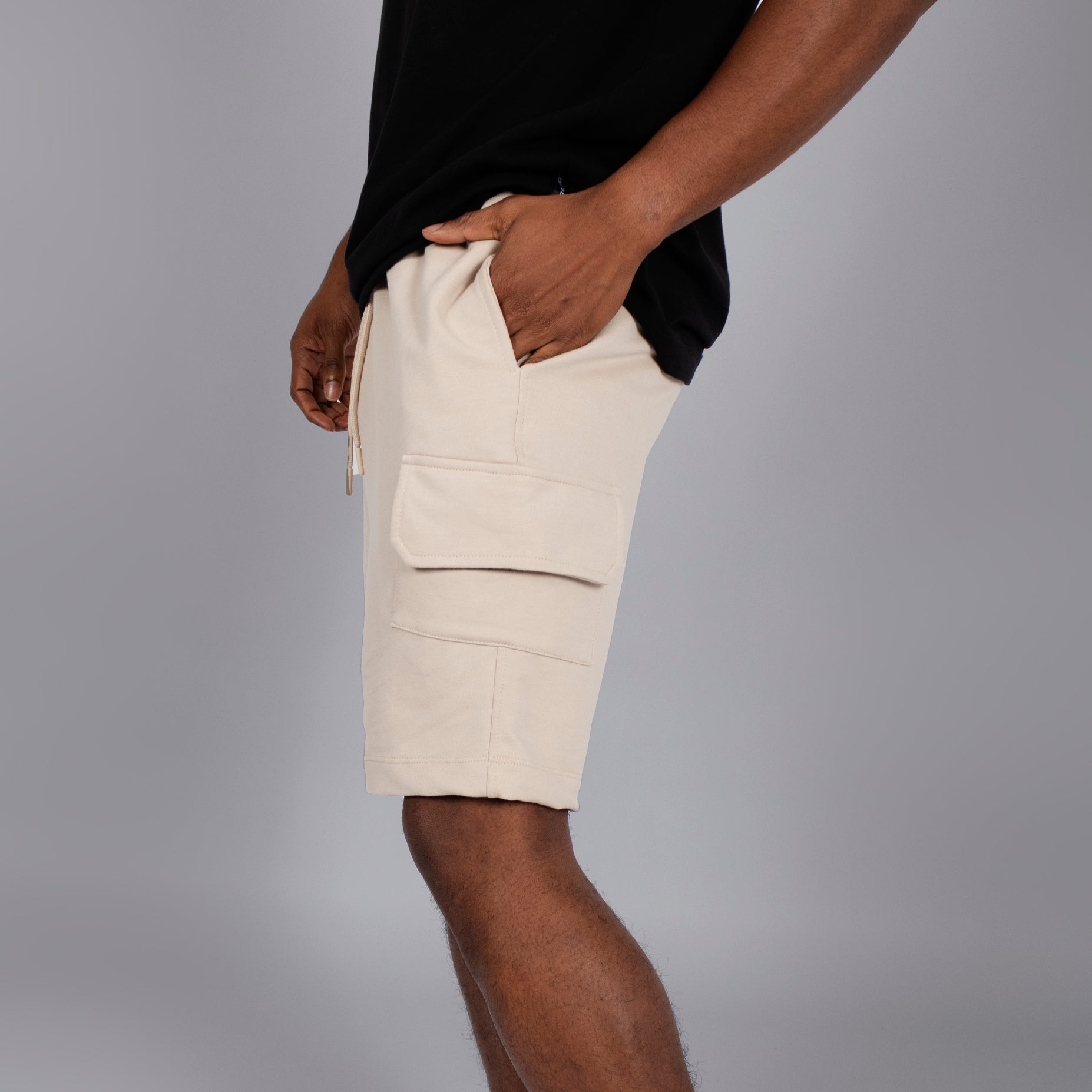 Pantaloneta hombre cargo beige