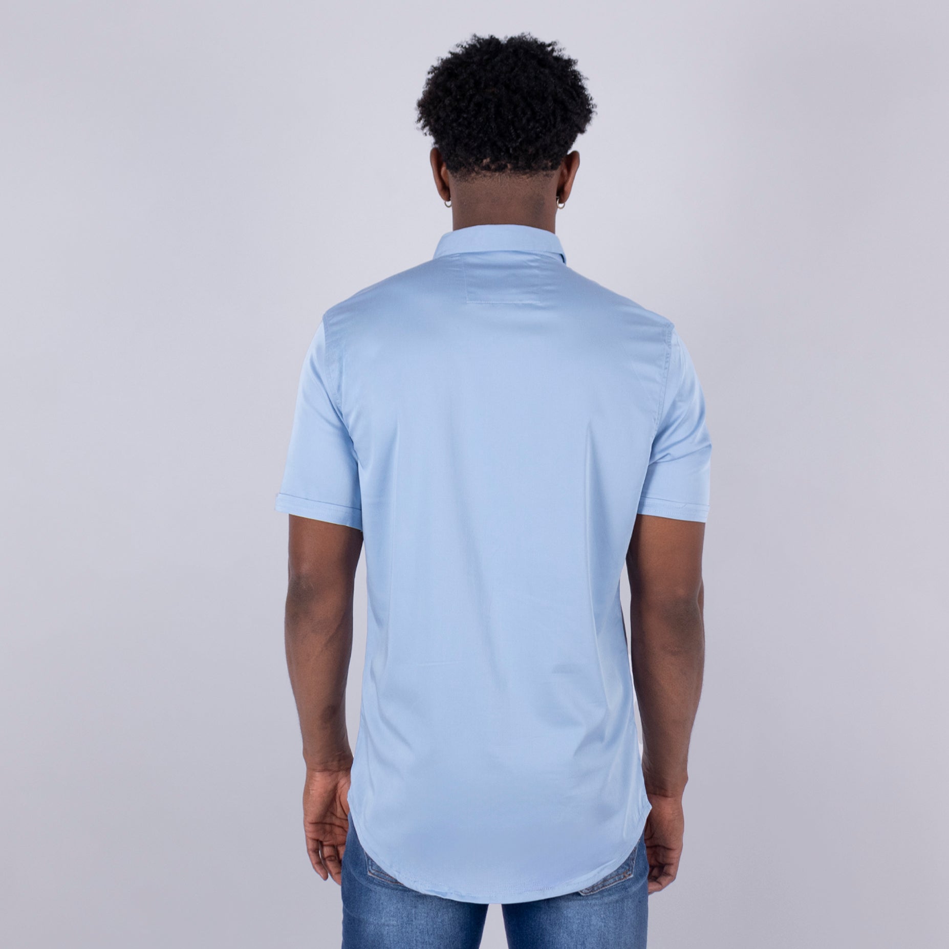 Camisa hombre basica cuello blue