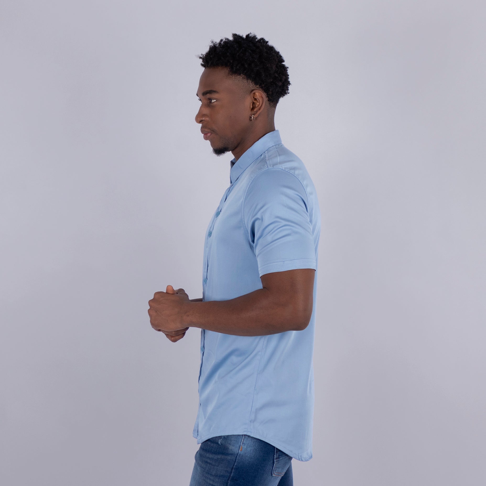 Camisa hombre Basica Azul