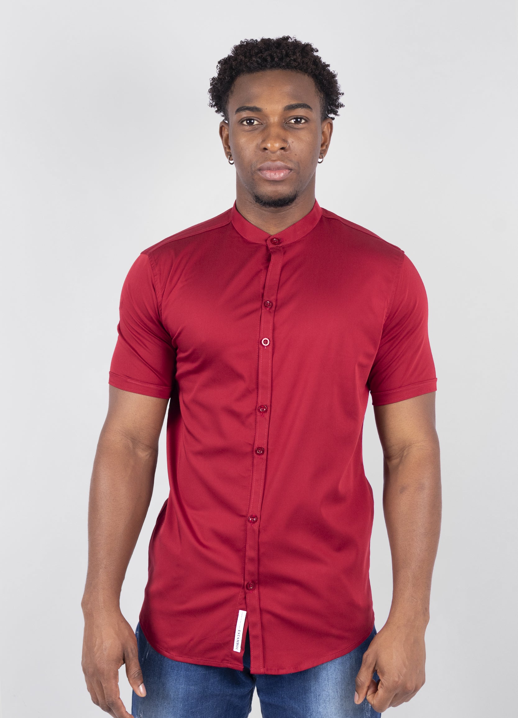 Camisa  hombre básica vinotinto
