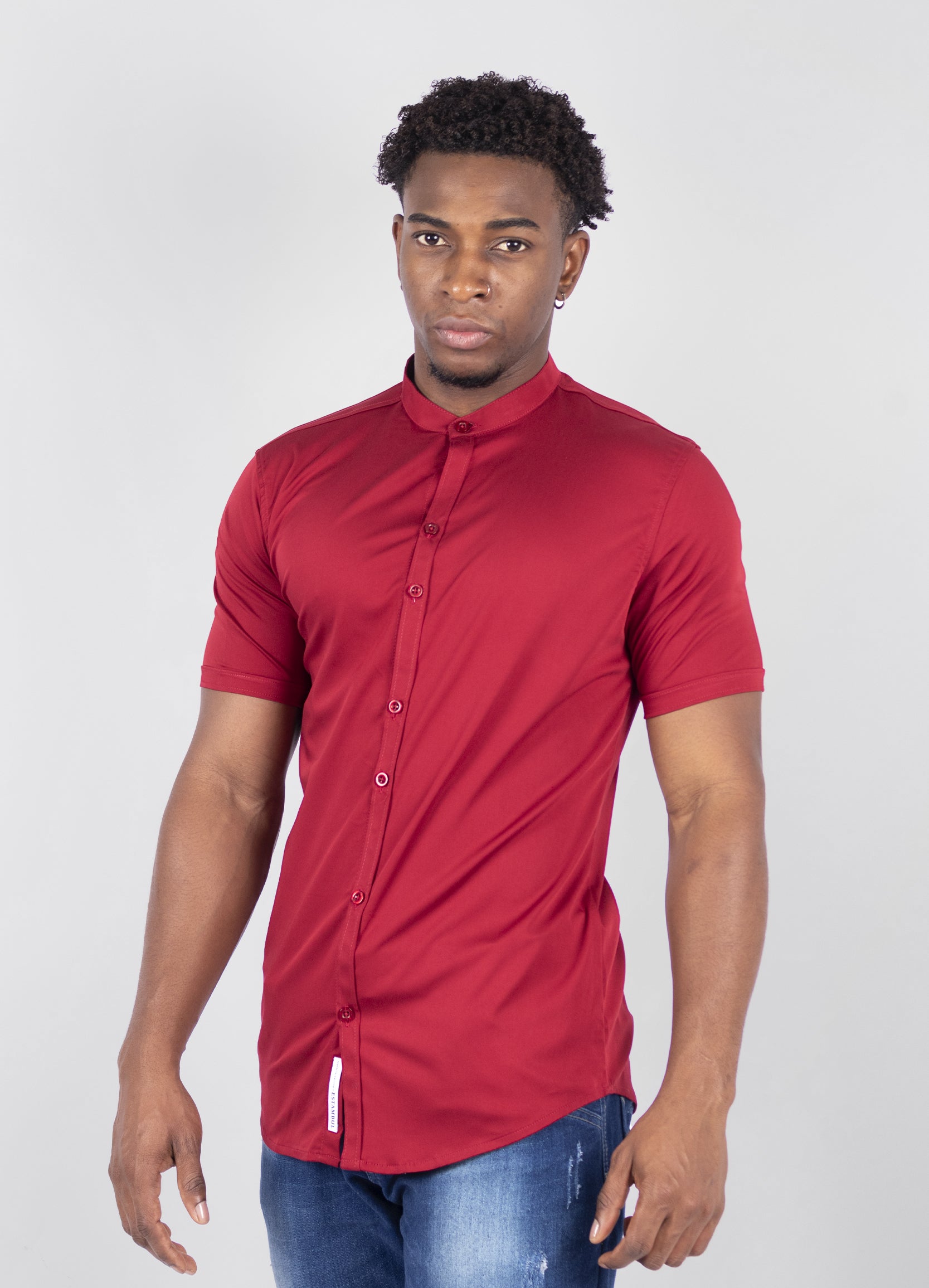 Camisa  hombre básica vinotinto
