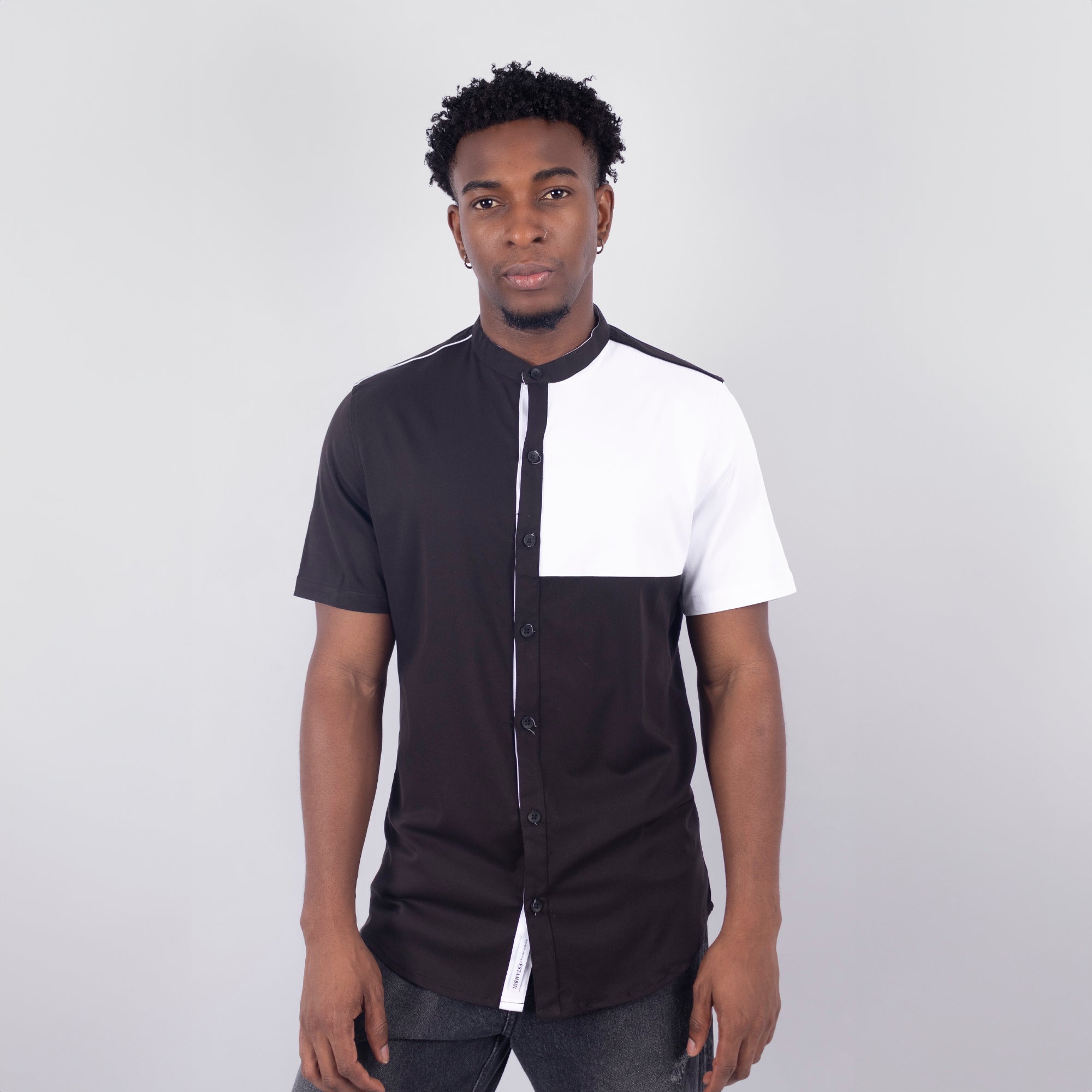 Camisa hombre Cortes Negra