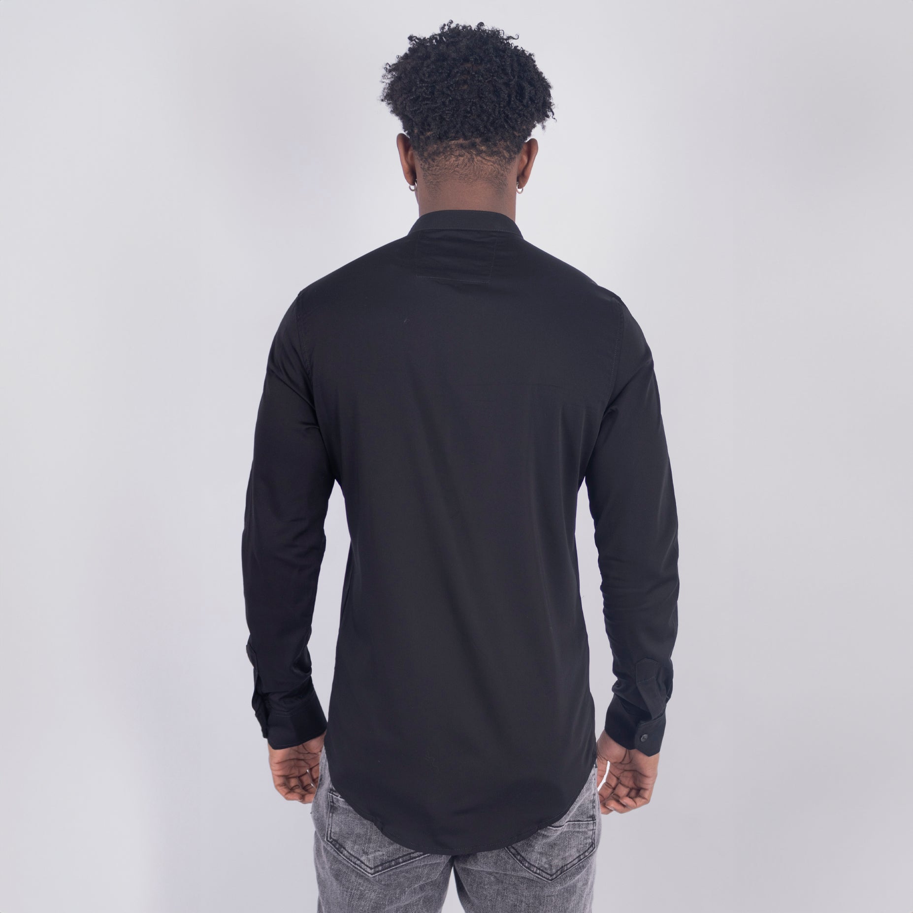 Camisa hombre ML basica negro