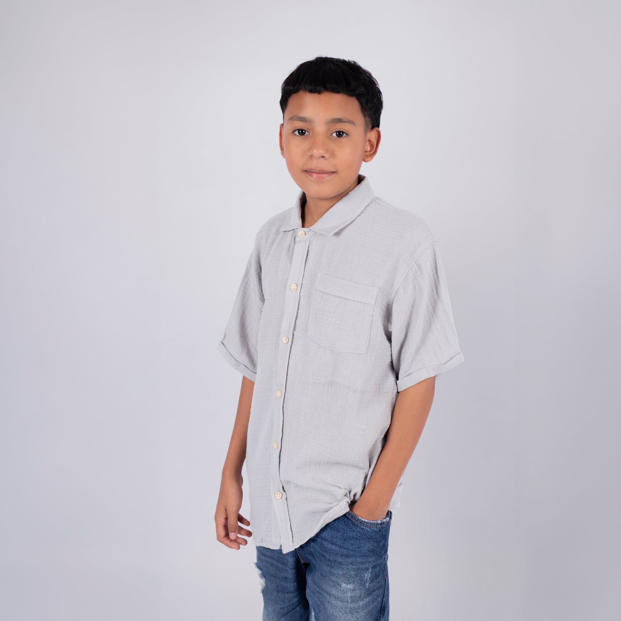 Camisa niño Oversize Gris