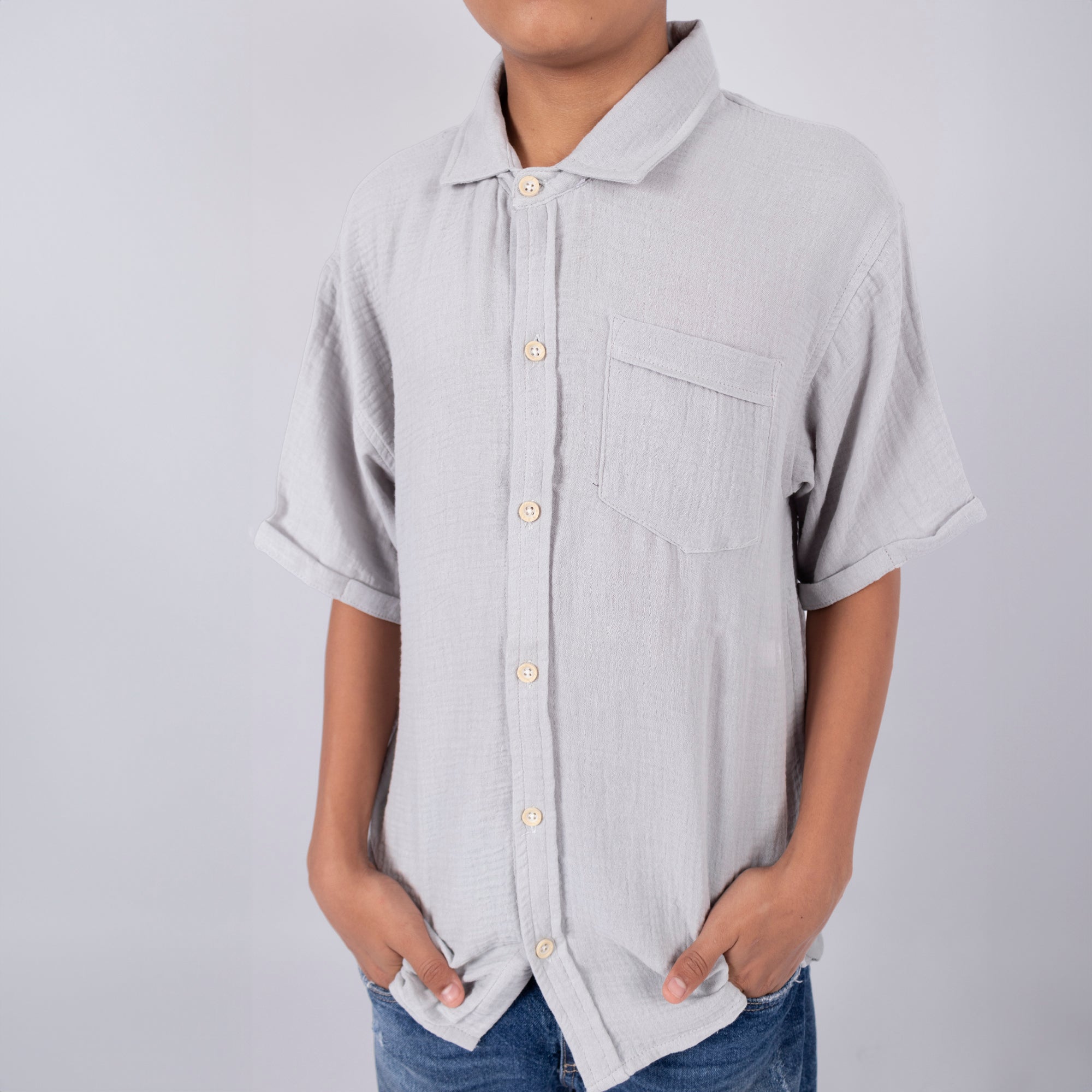 Camisa niño Oversize Gris