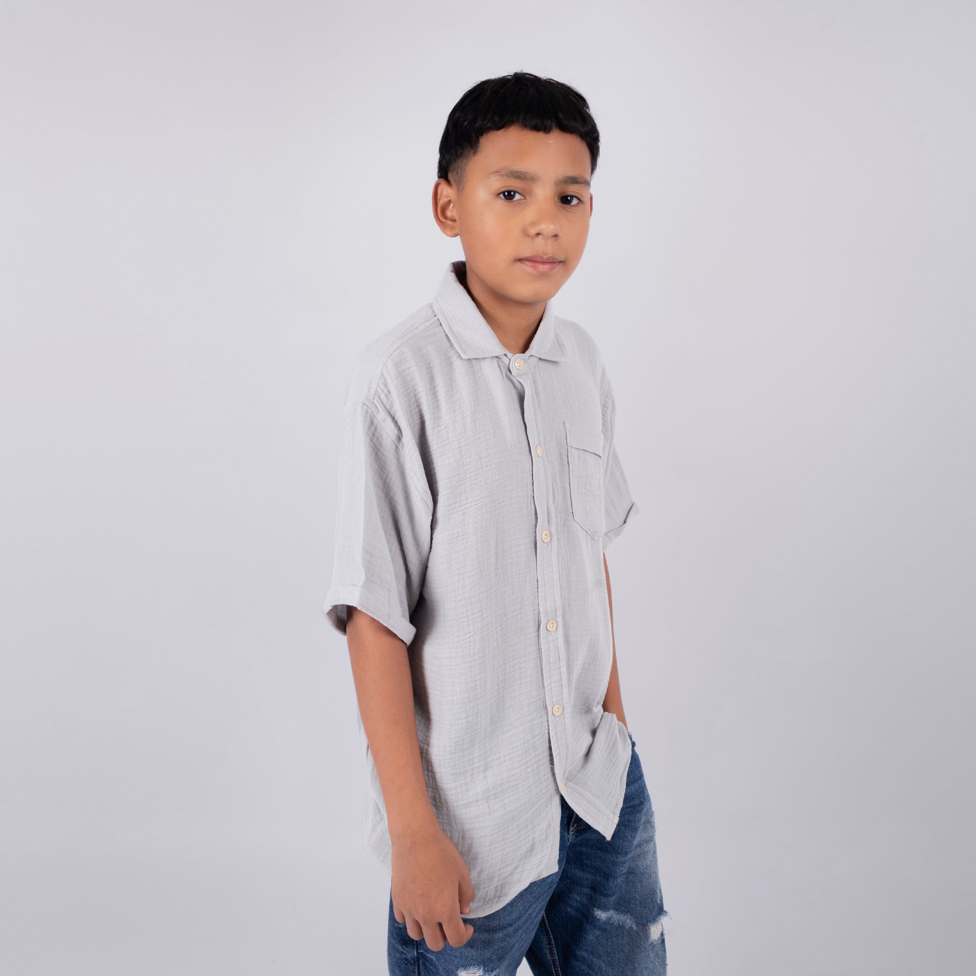 Camisa niño Oversize Gris