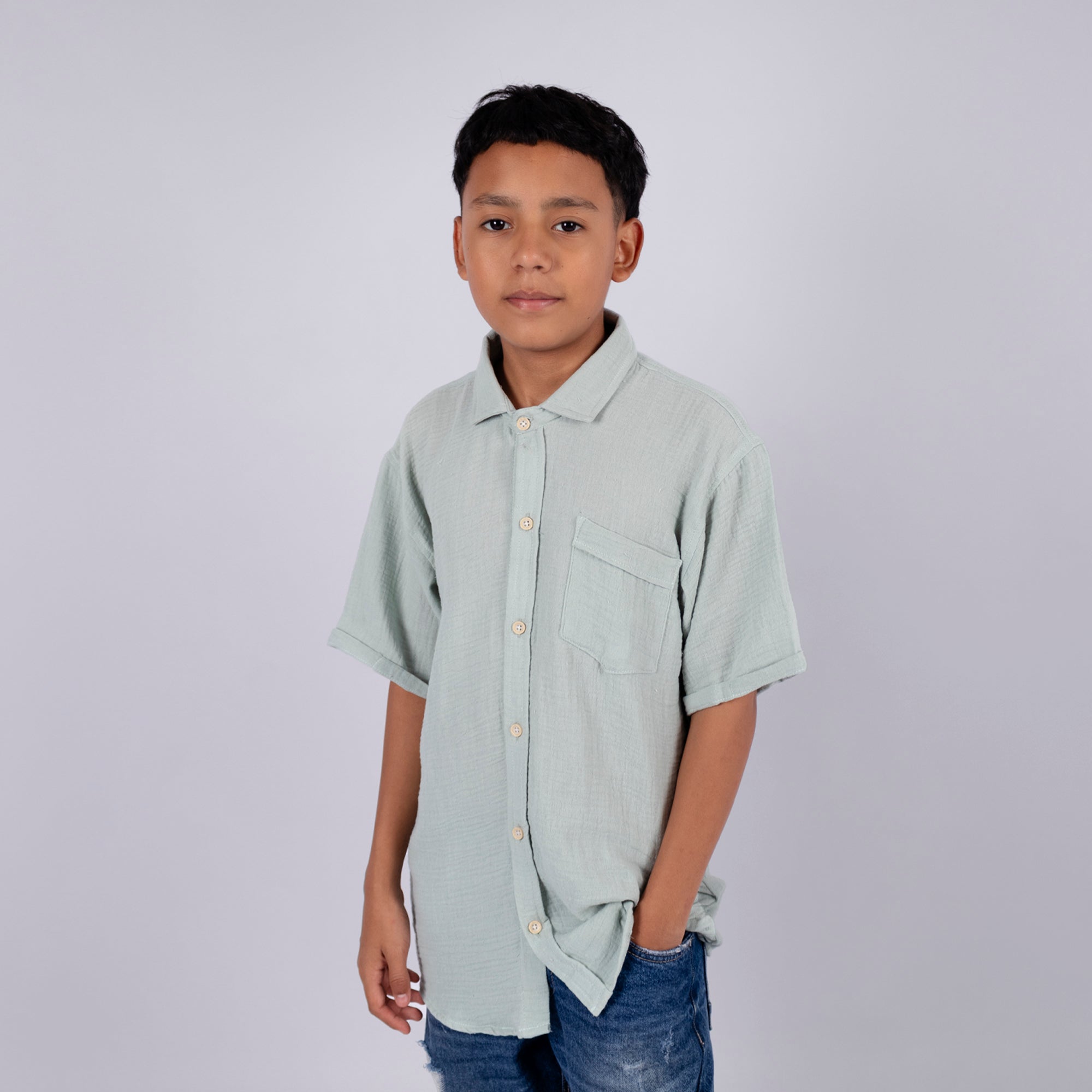 Camisa niño Oversize Verde