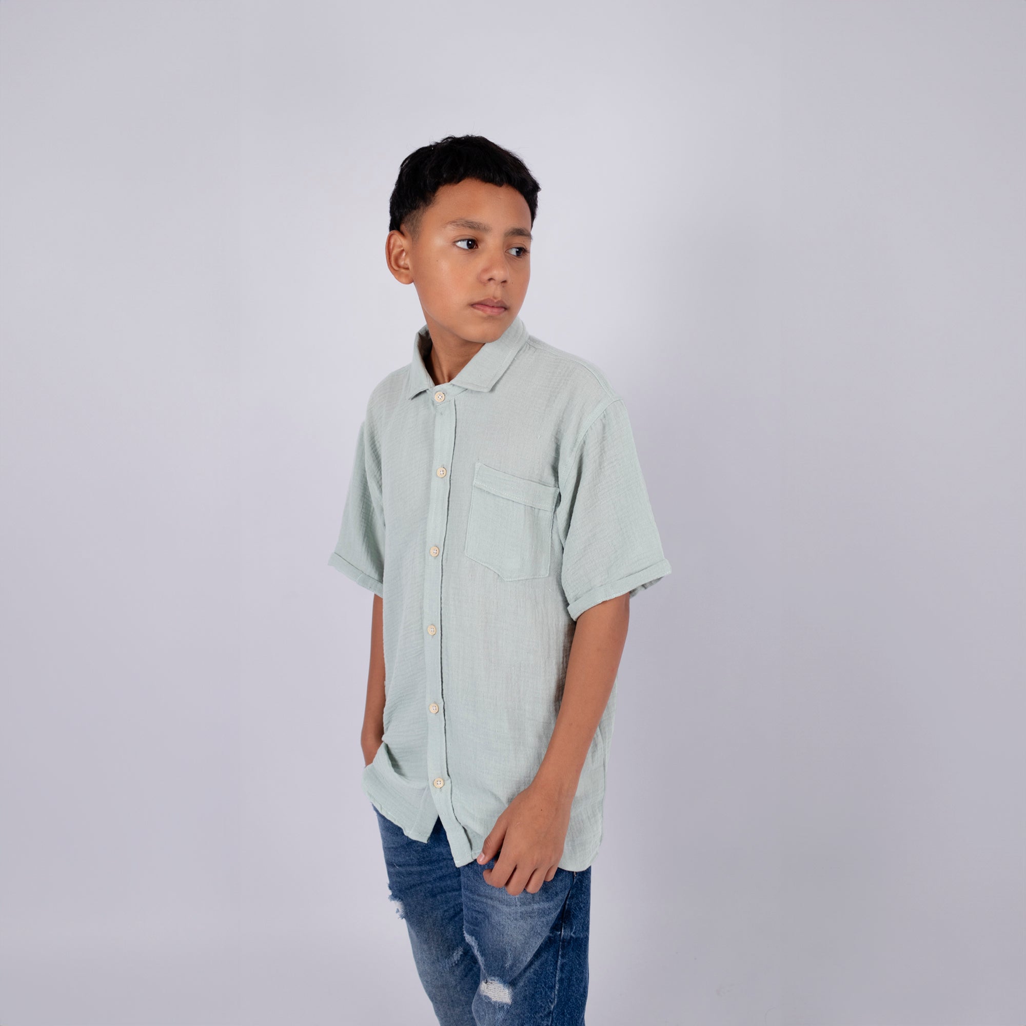 Camisa niño Oversize Verde