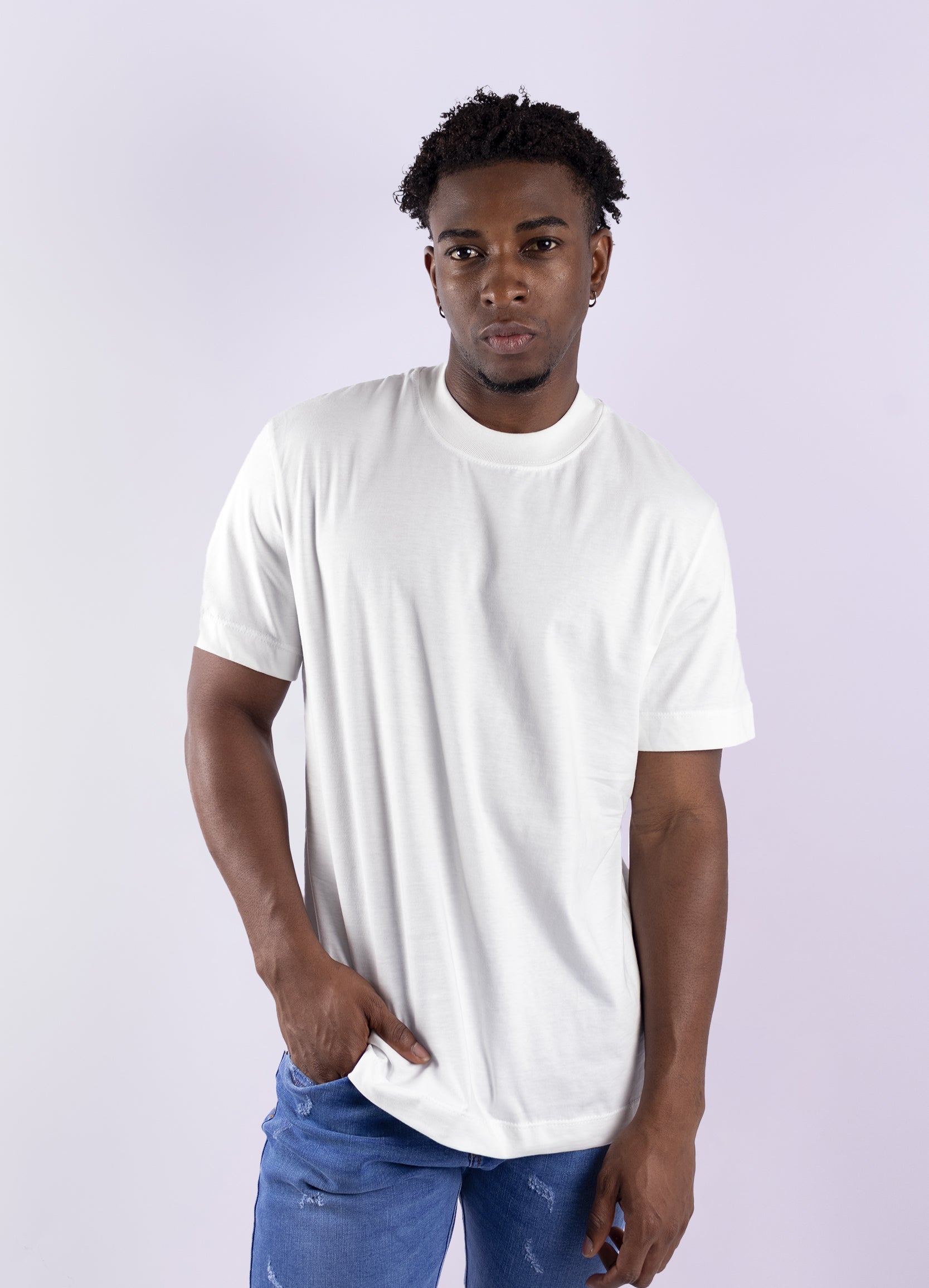 Camiseta hombre basica marfil