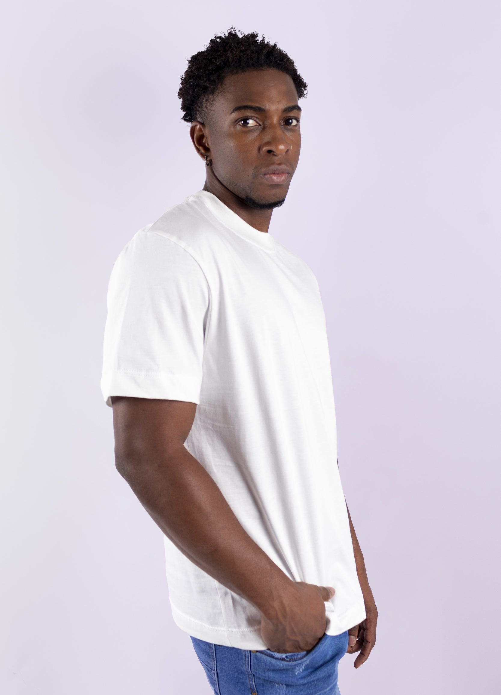 Camiseta hombre basica marfil