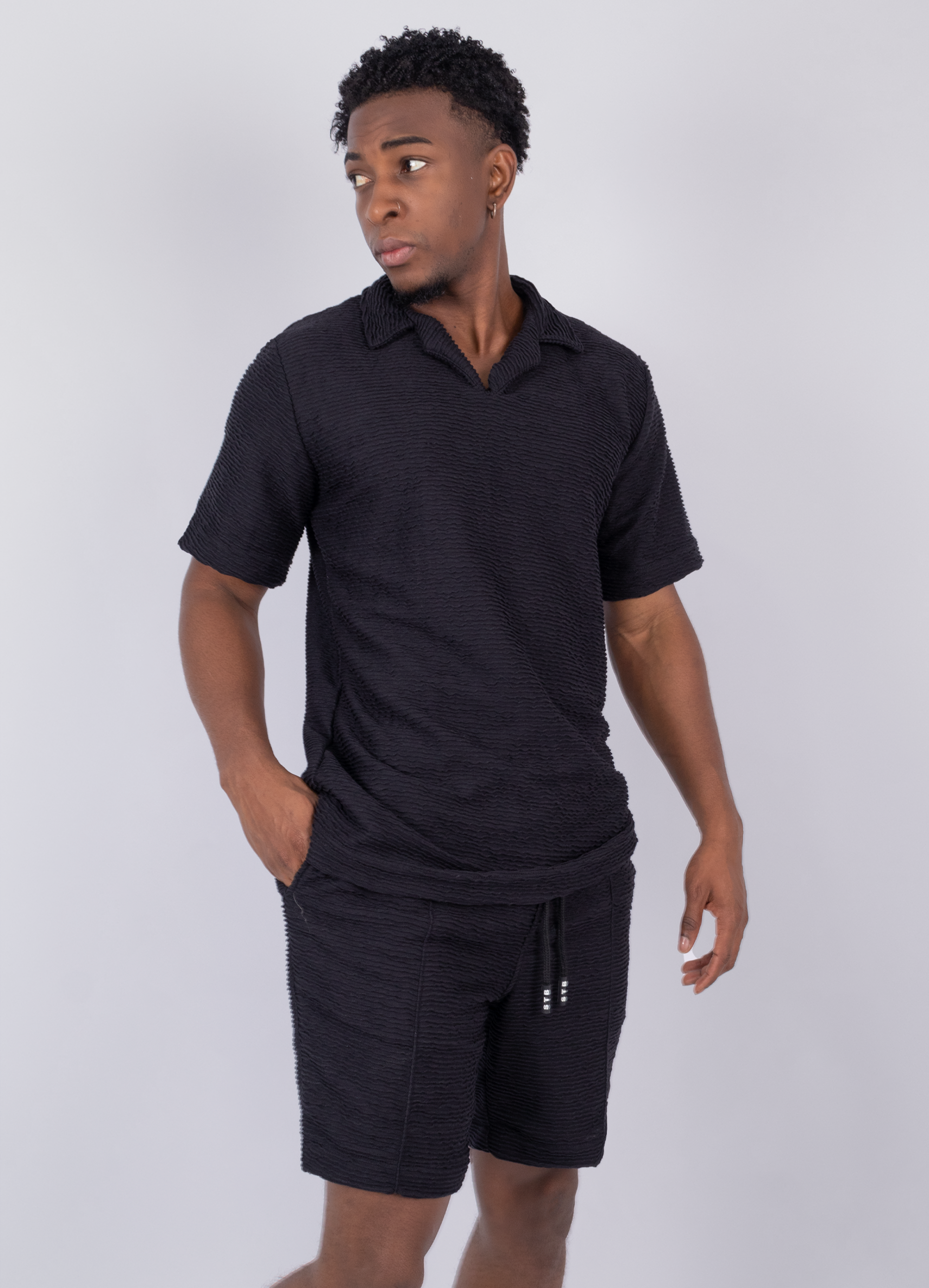 Conjunto adulto textura negro