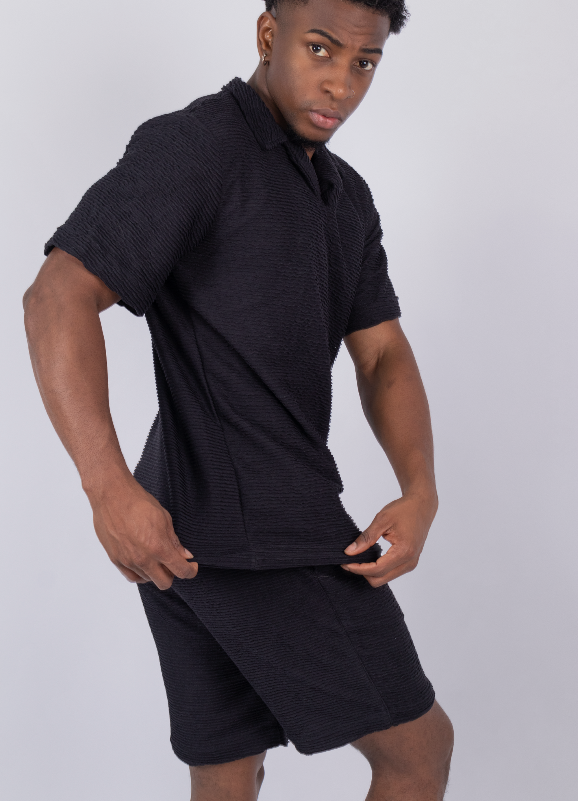 Conjunto adulto textura negro