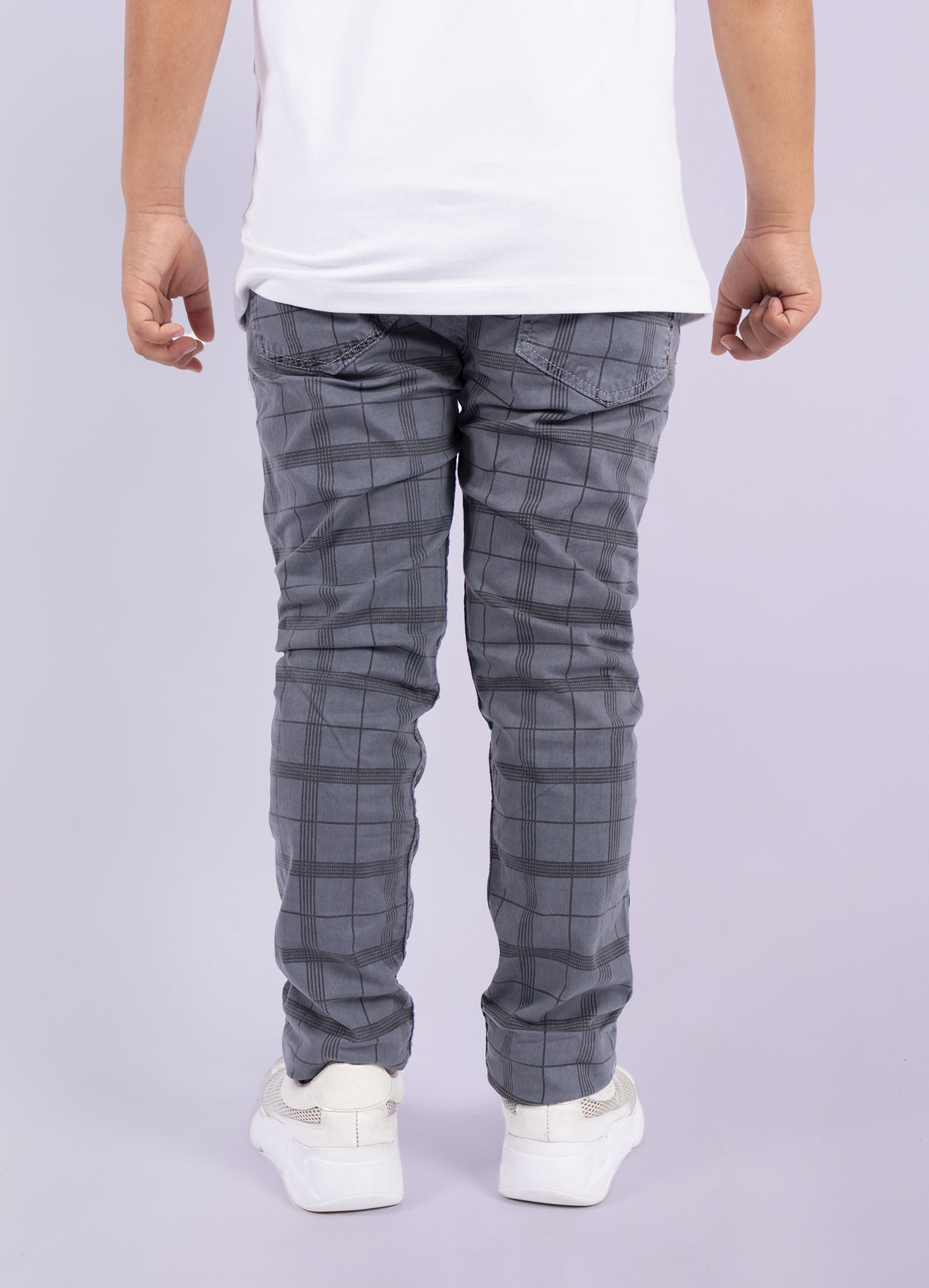 Dril Kids Cuadros gris oscuro