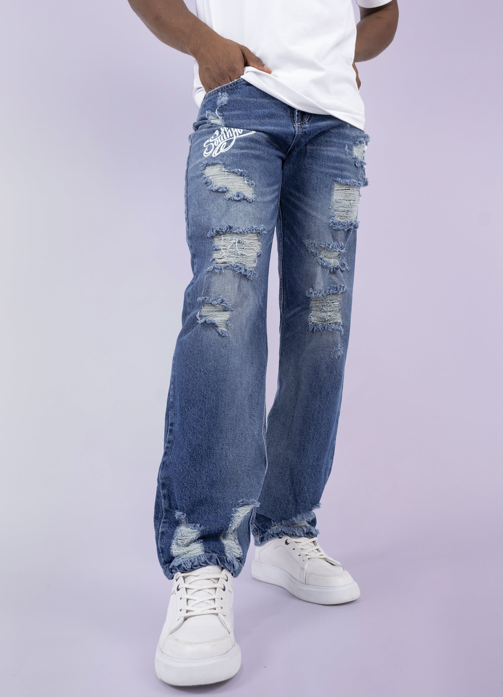 Jean hombre baggy estampado