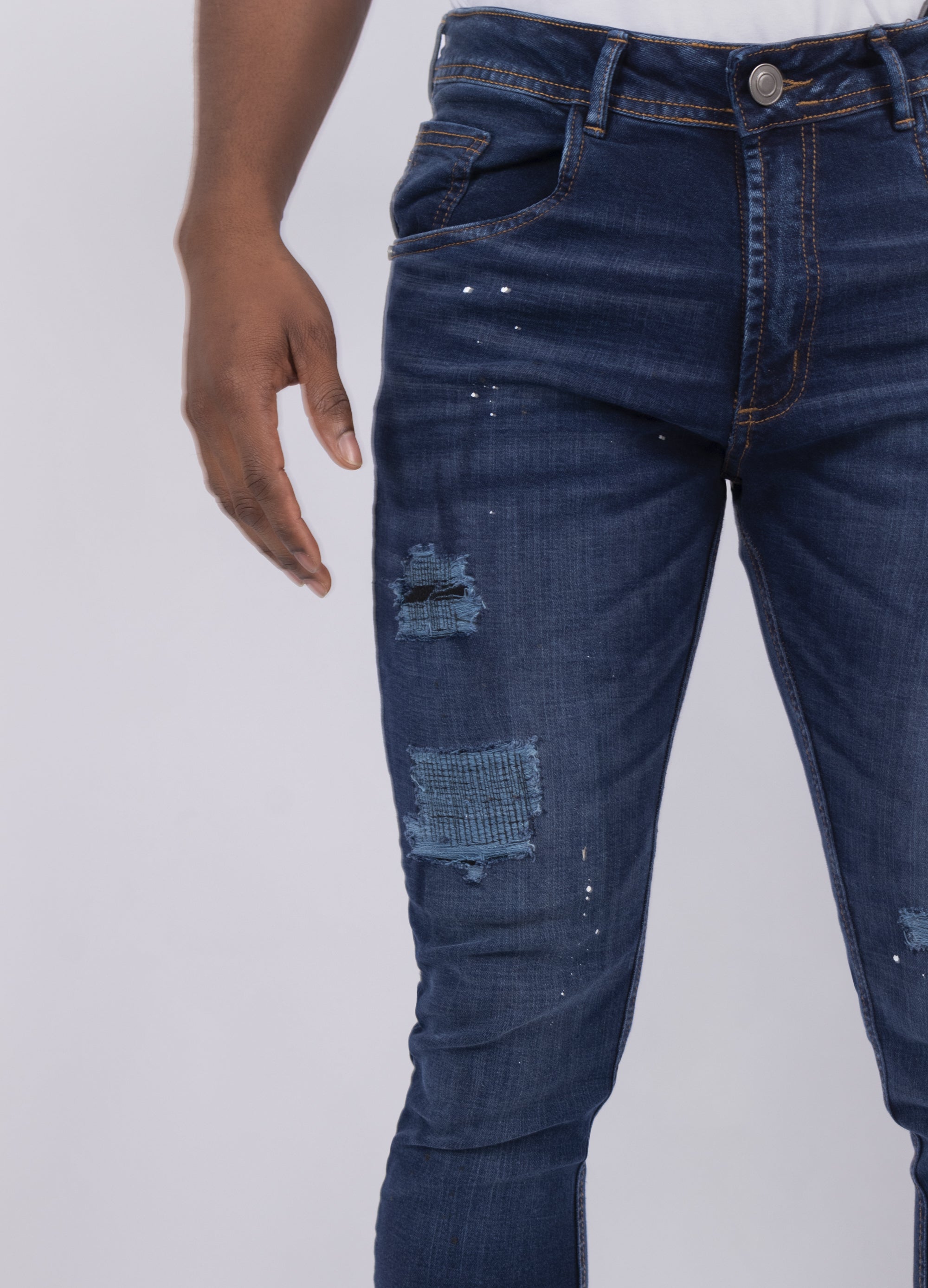 Jean hombre Skinny Petroleo