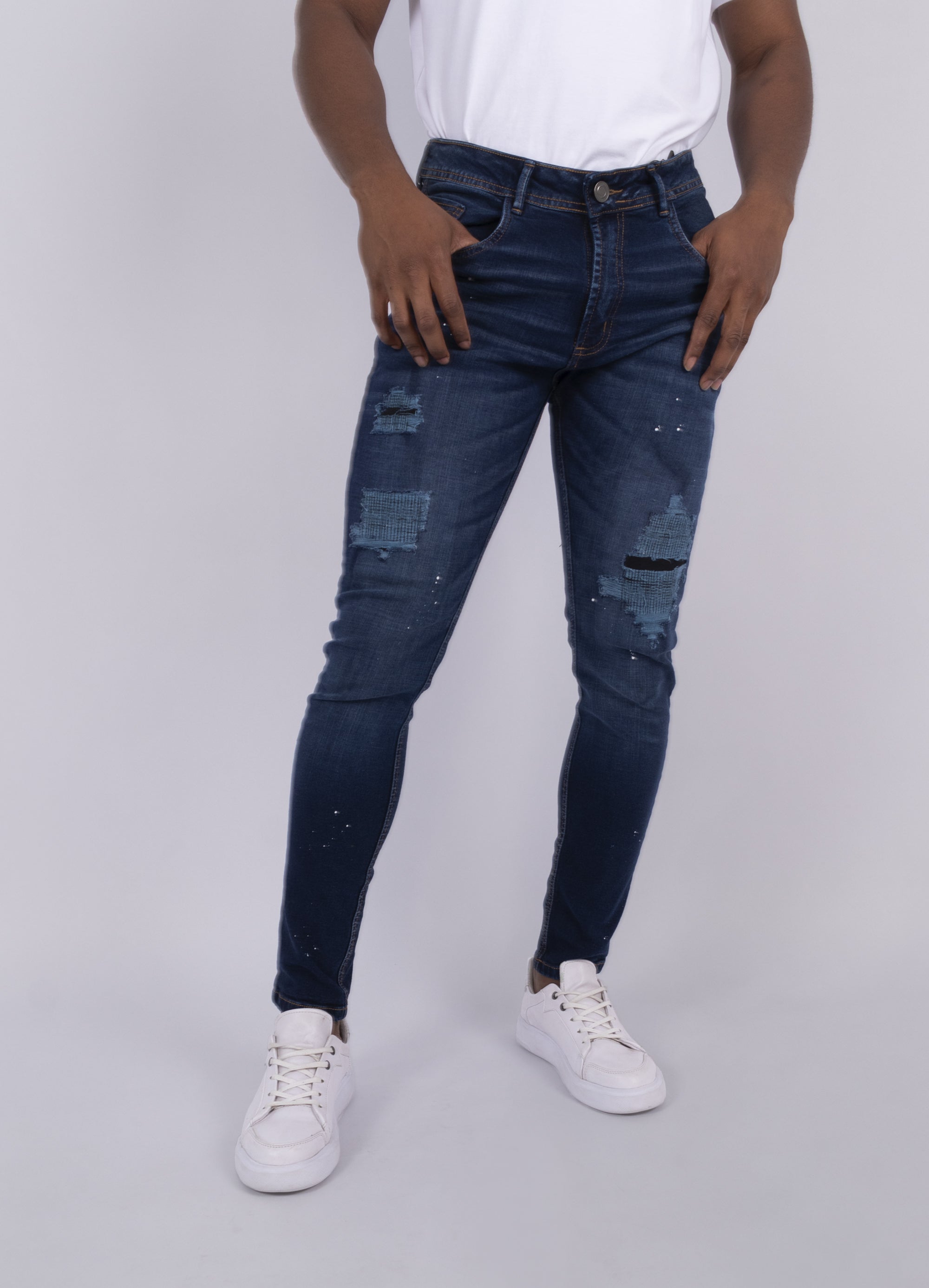 Jean hombre Skinny Petroleo