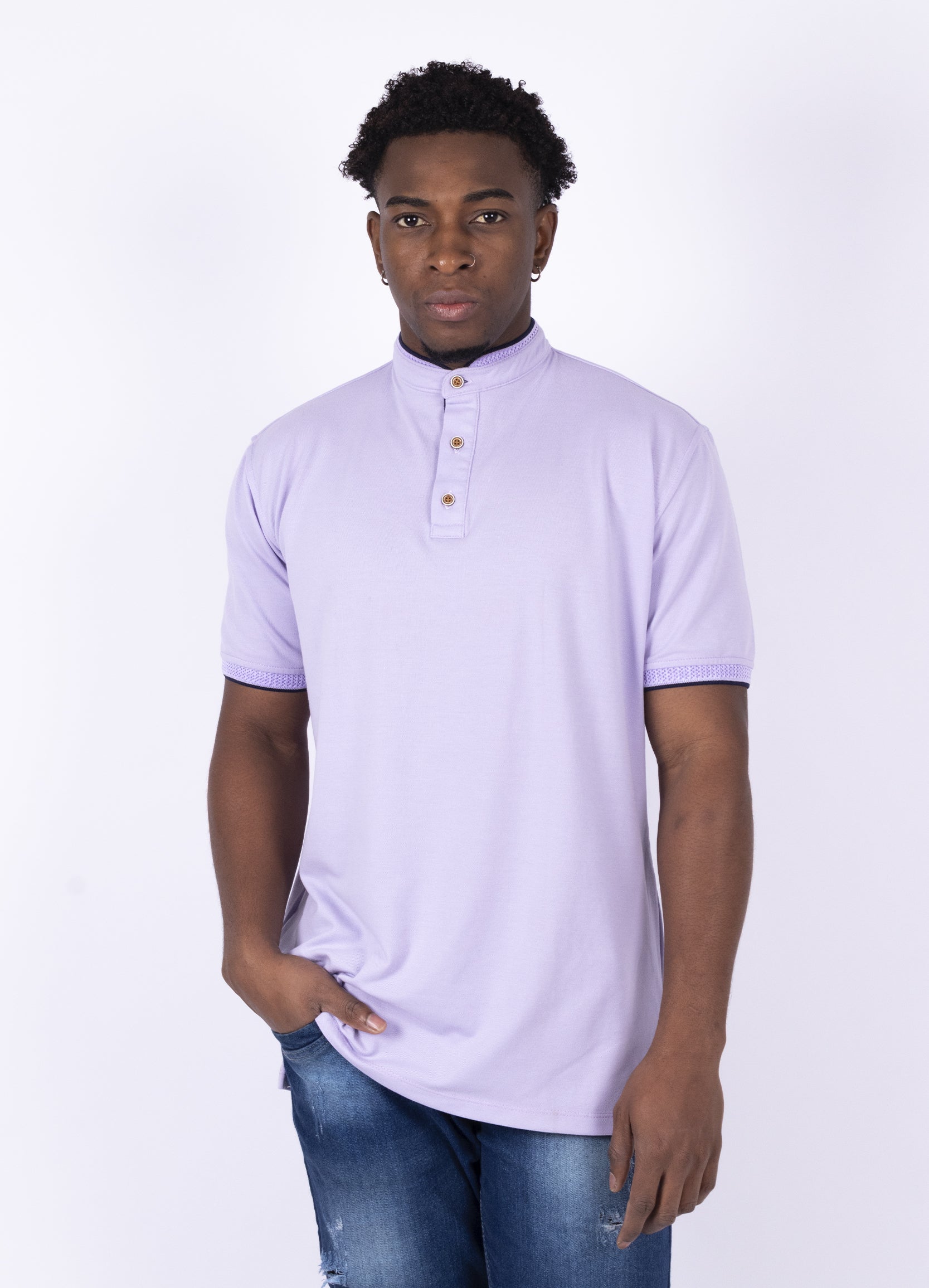 Polo hombre Básico lila