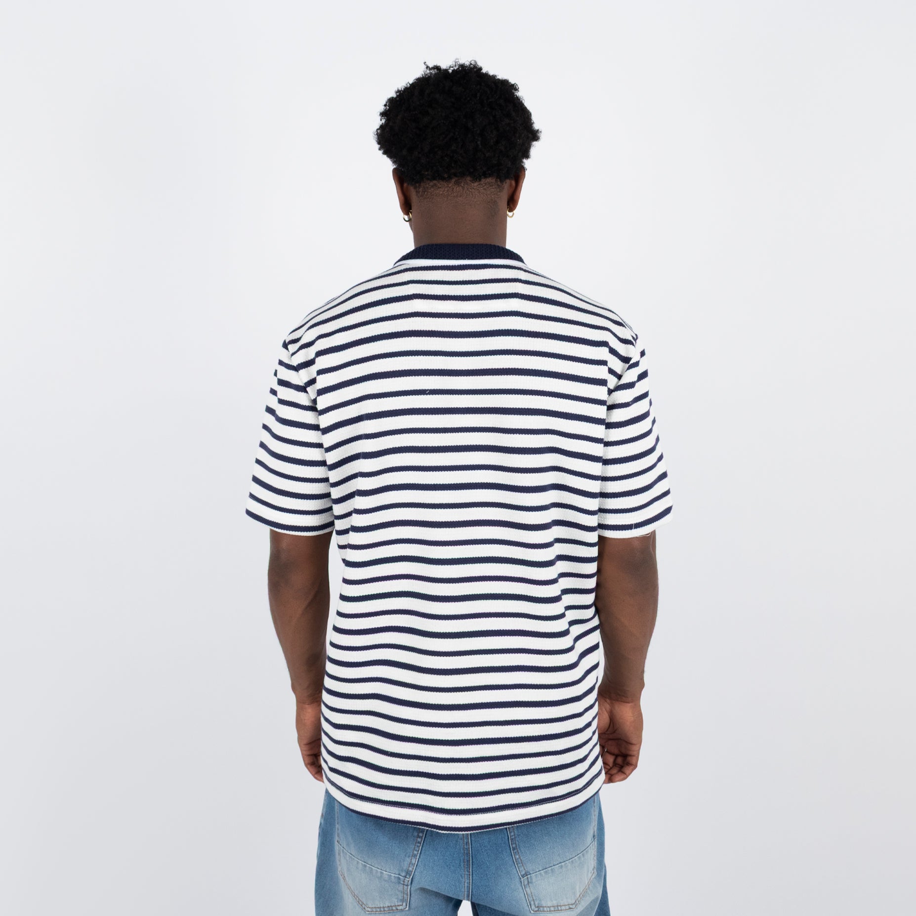 Polo hombre textura azul