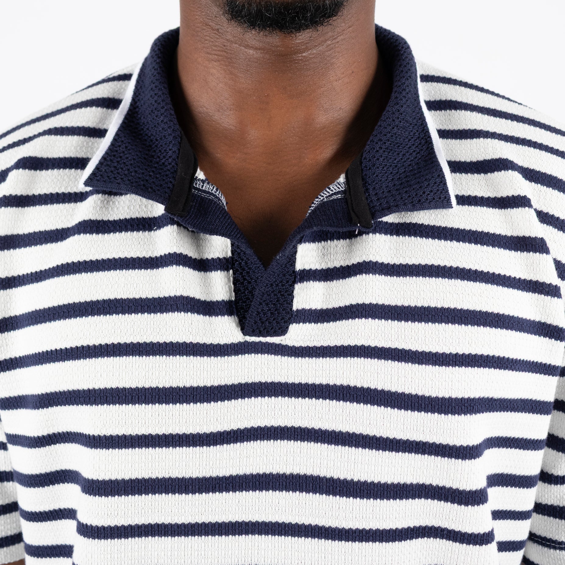 Polo hombre textura azul