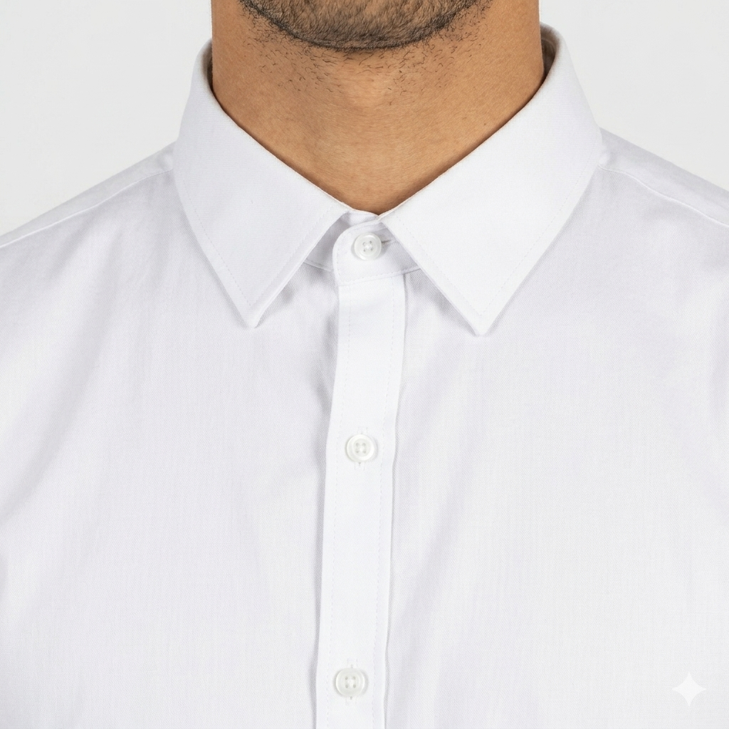 Camisa hombre cuello blanca