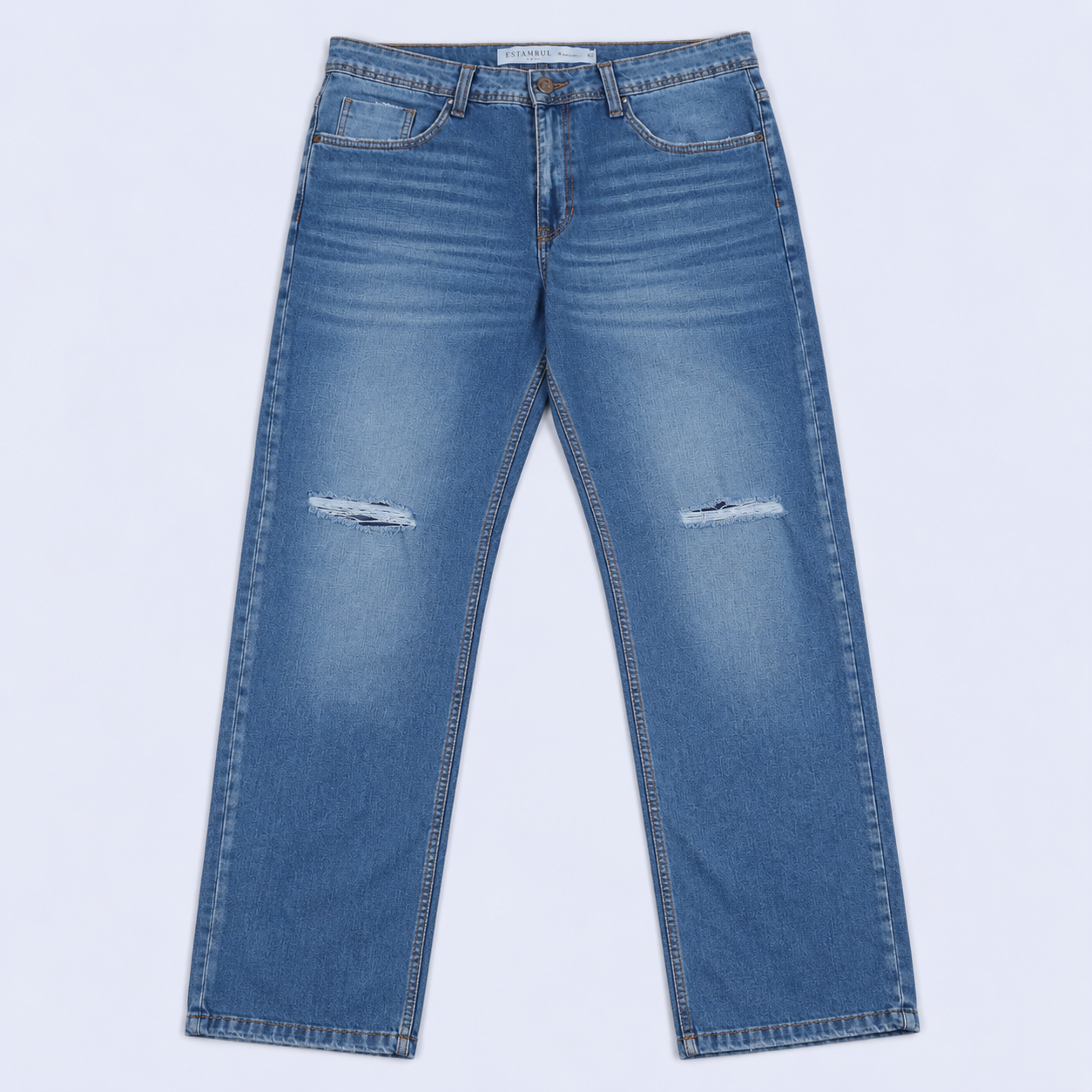 Jean hombre regular roto rodilla