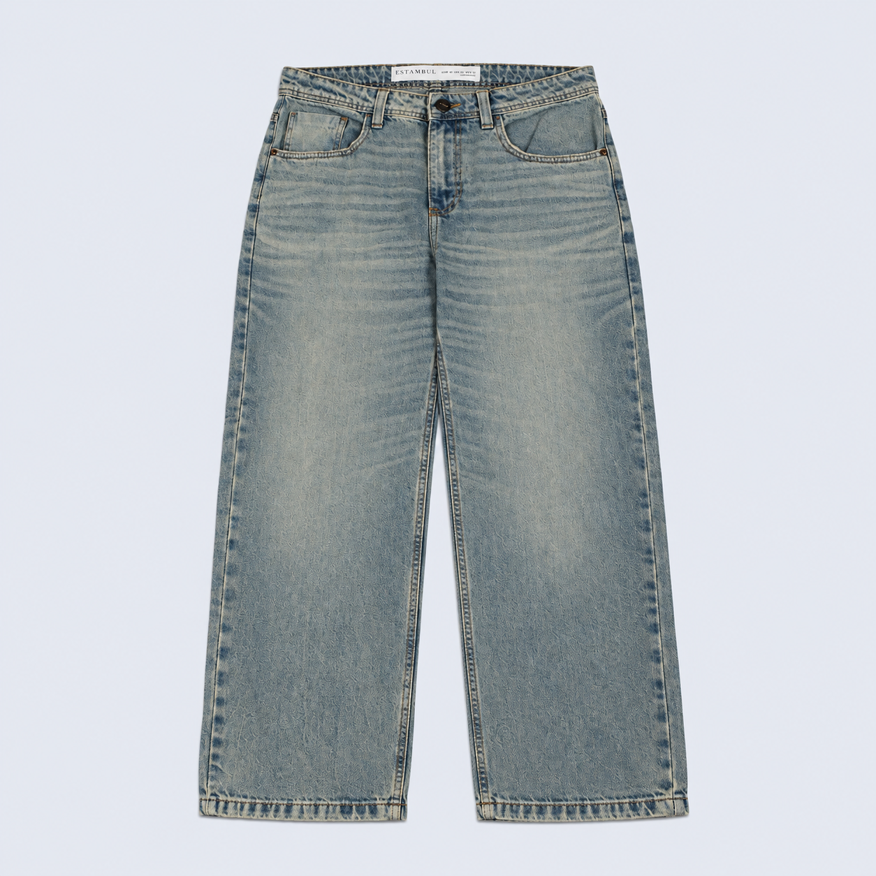 Jean hombre recto con tramas
