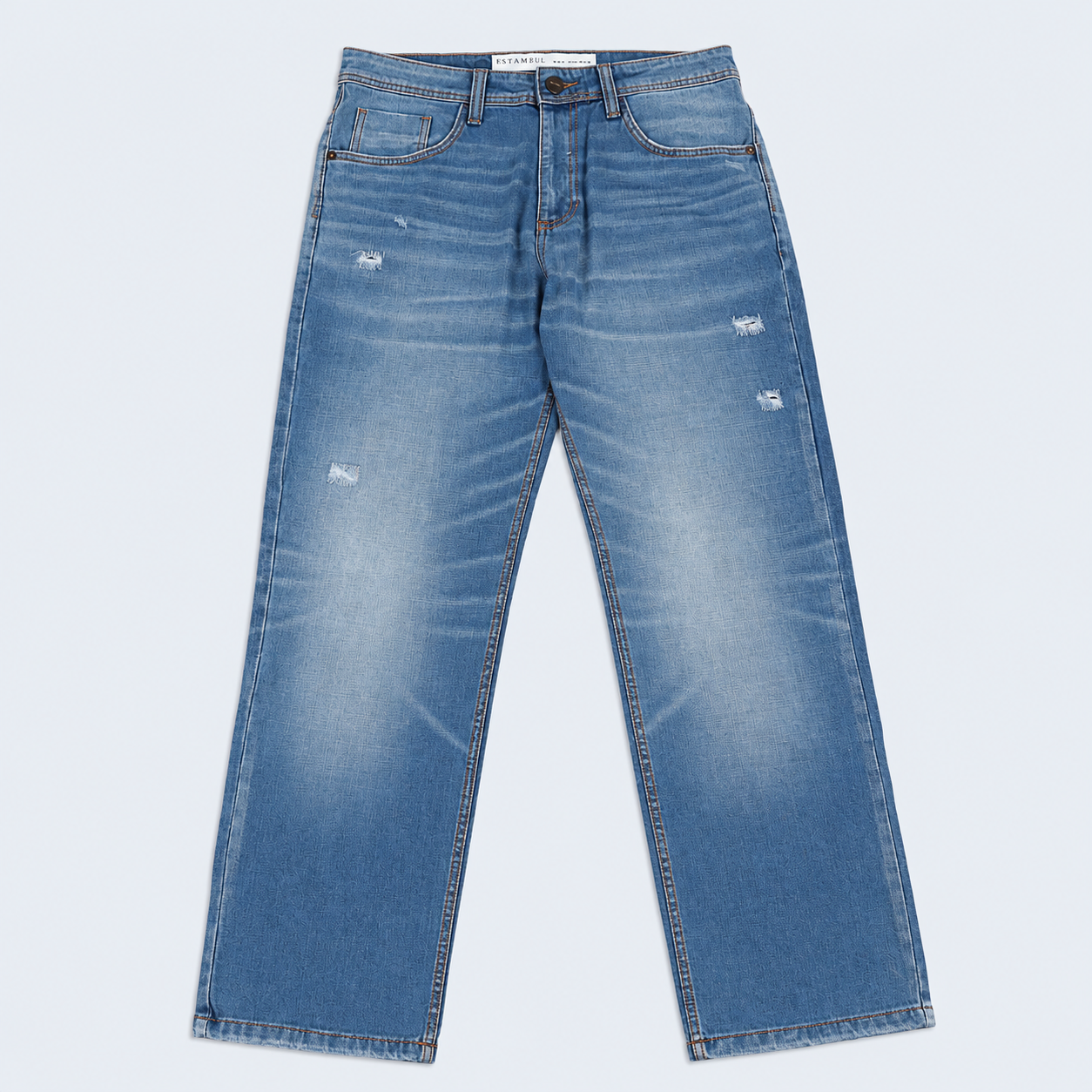 Jean hombre regular recto azul clasico
