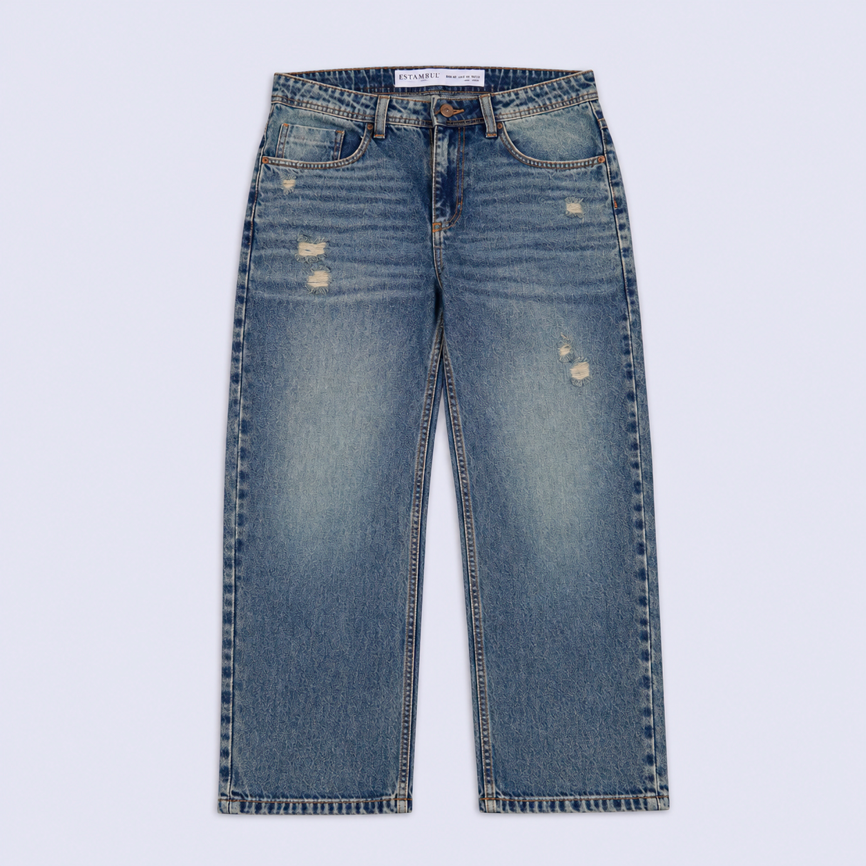 Jean hombre ancho con tramas