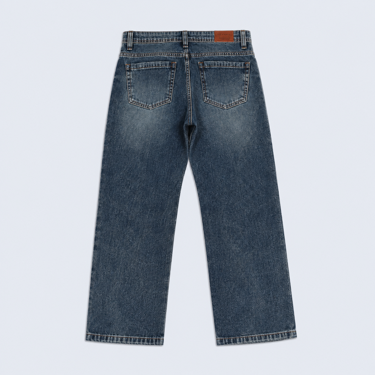 Jean hombre recto roto rodilla
