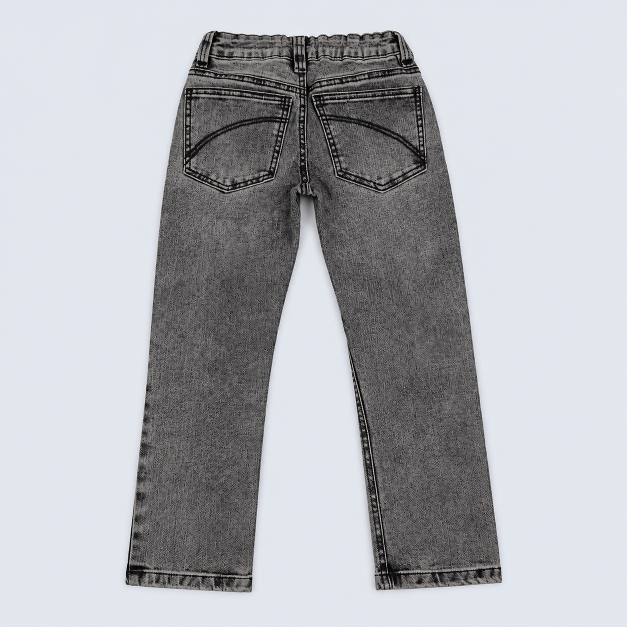 Jean niño recto gris clasico