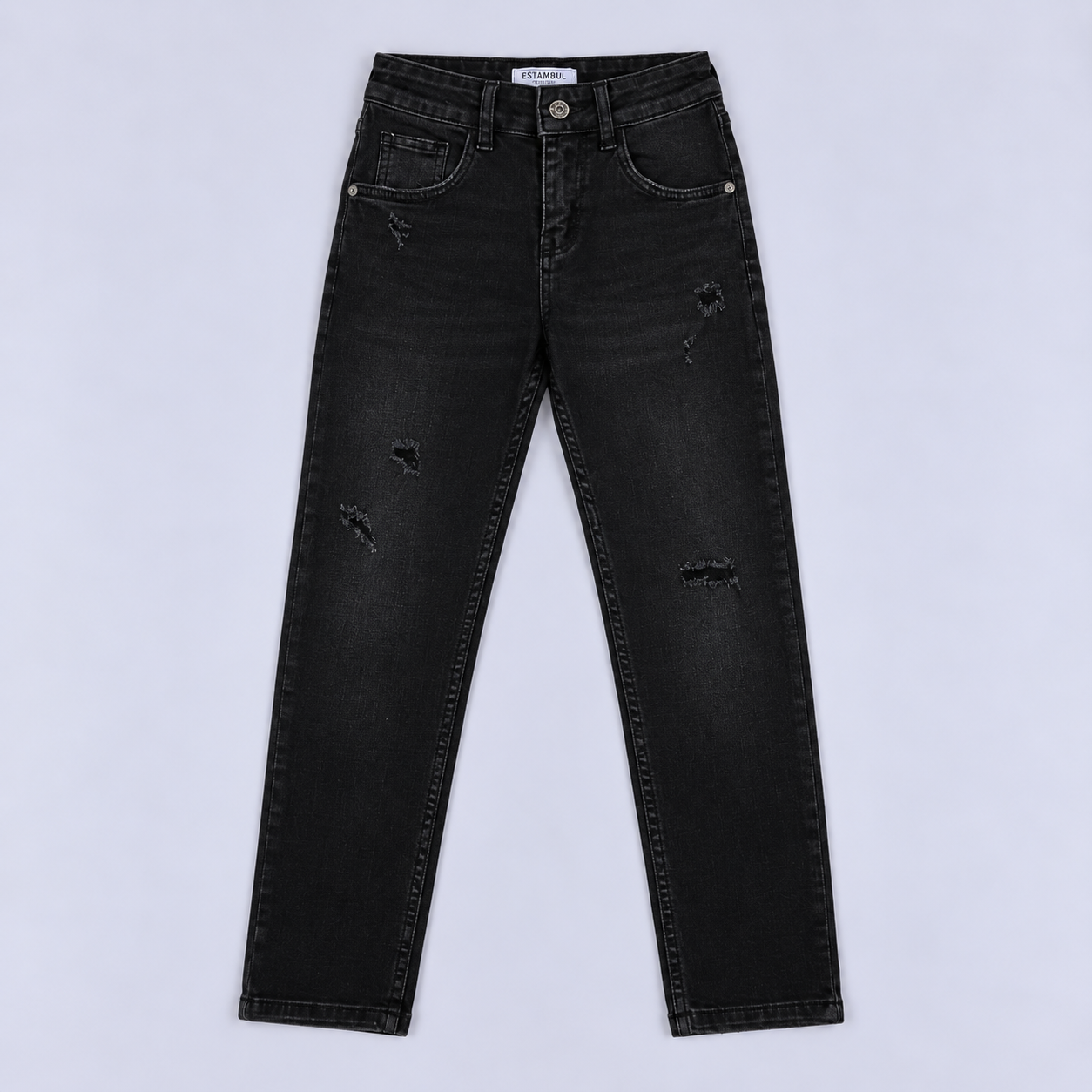 Jean niño skinny negro con rotos