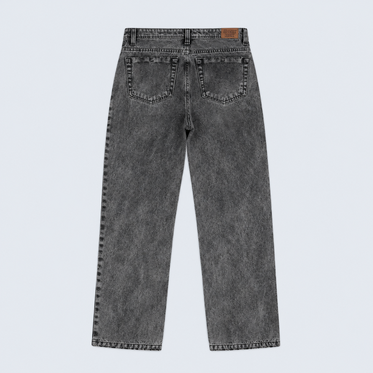 Jean hombre recto gris desgaste