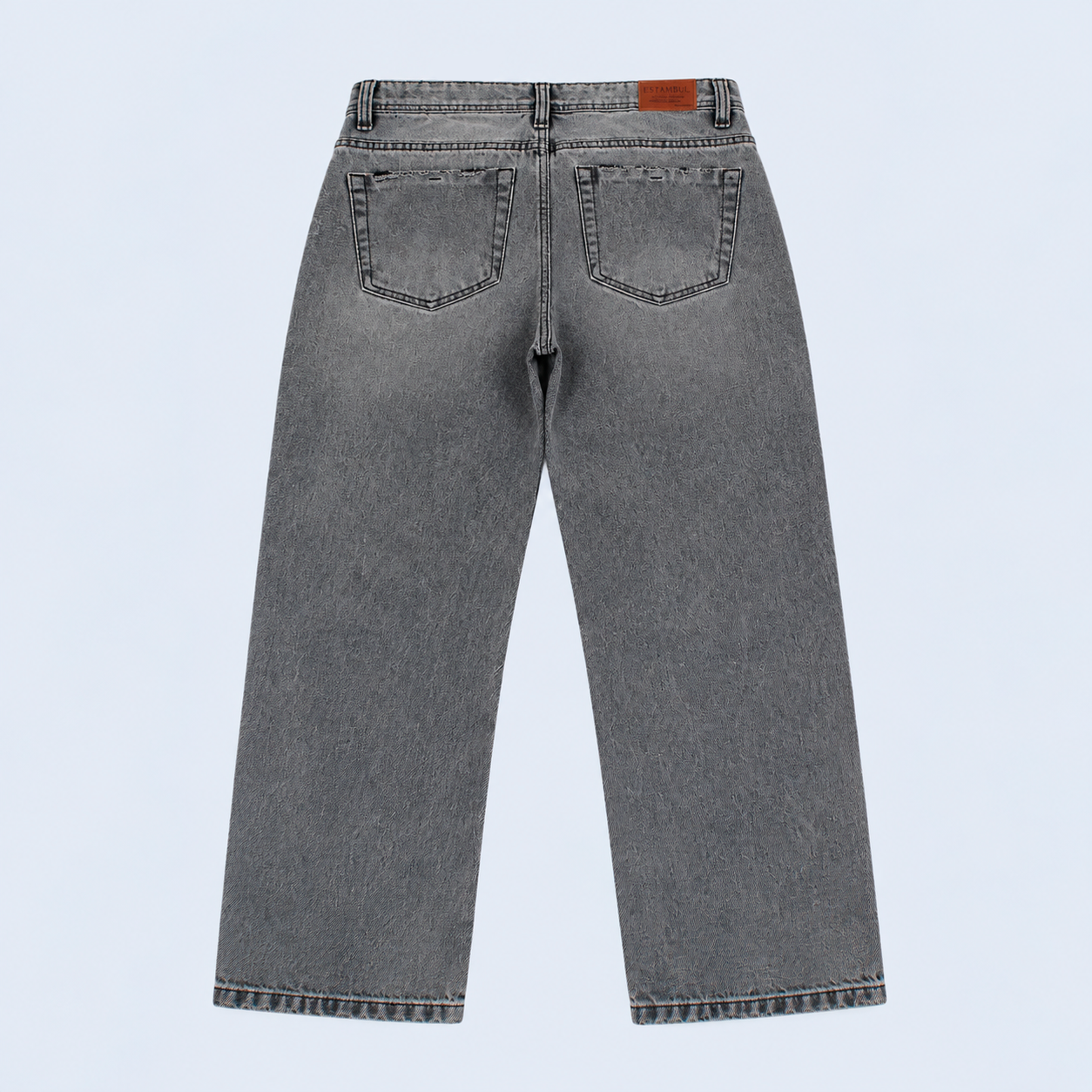 Jean hombre recto gris clasico