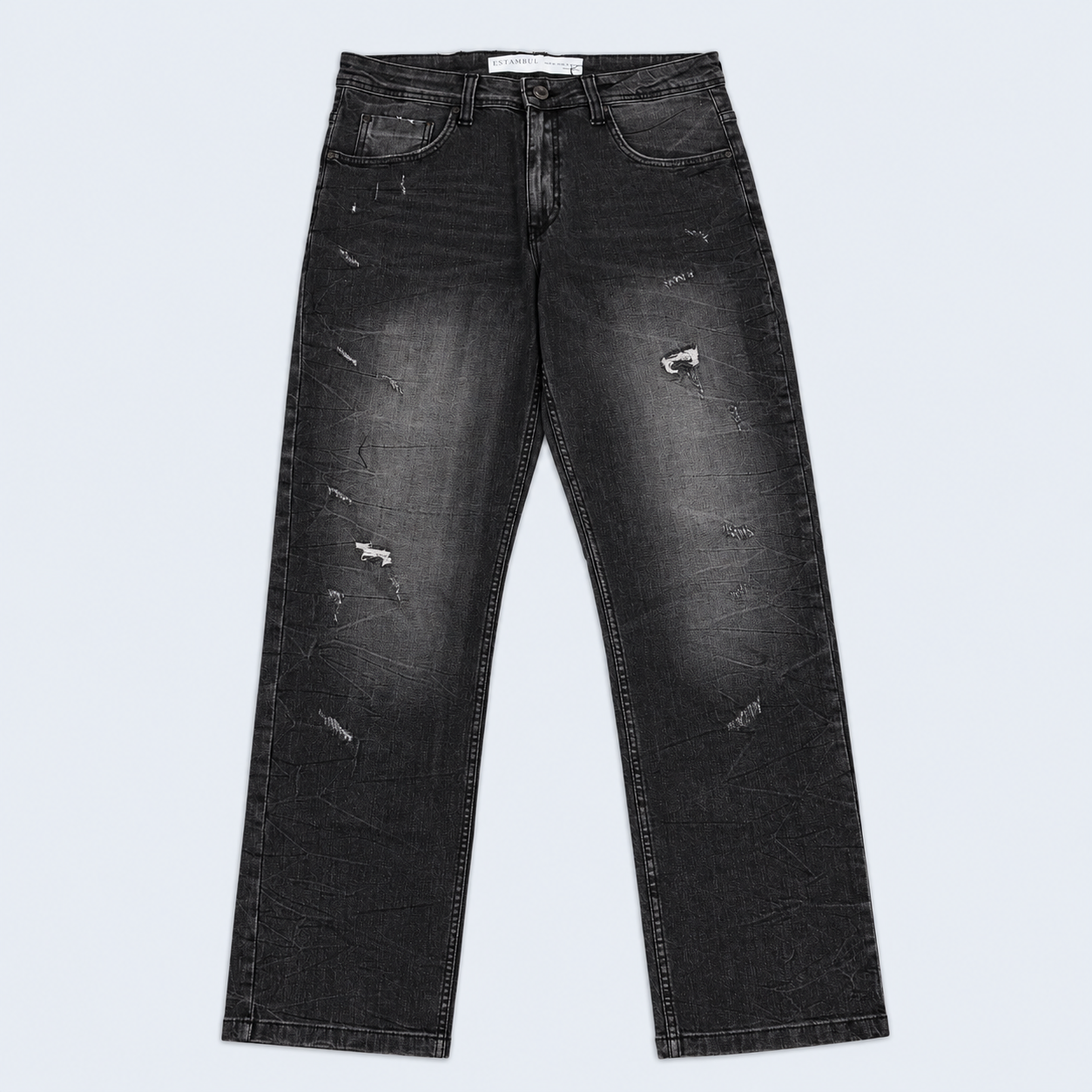 Jean hombre regular roto rodilla