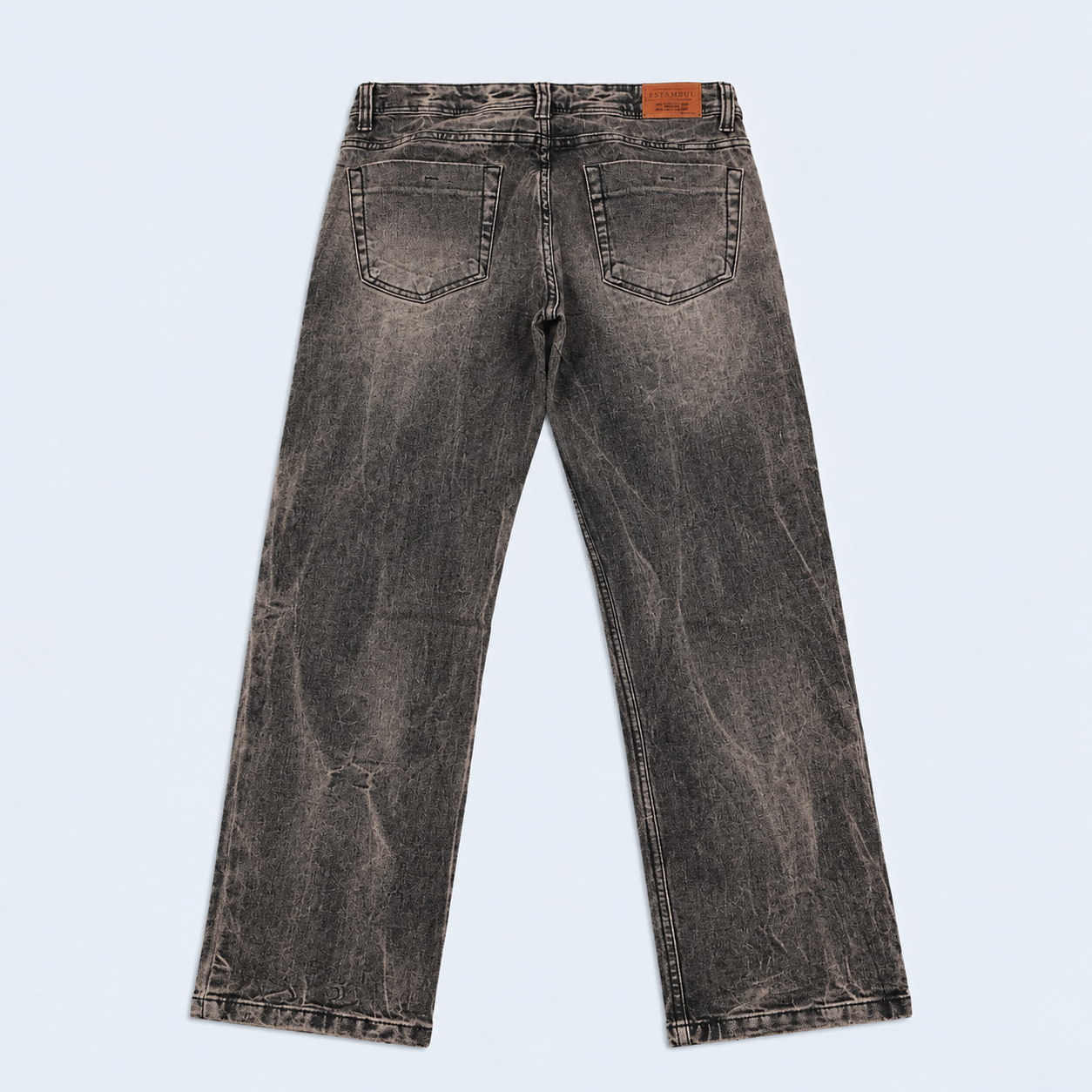 Jean hombre regular negro claro con rotos