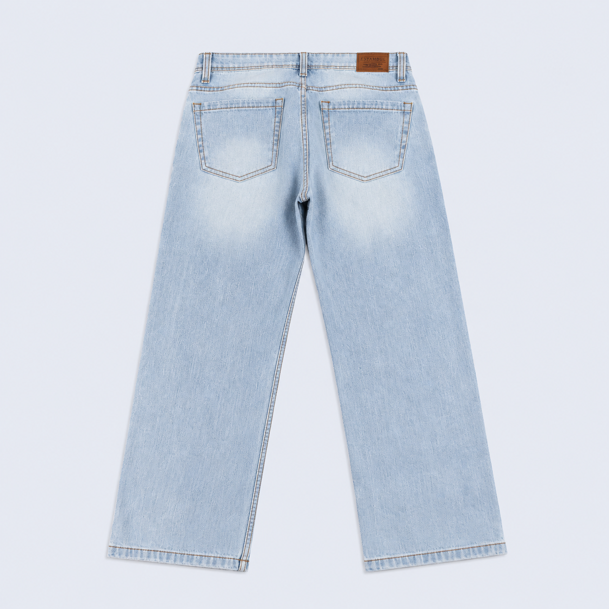 Jean hombre regular azul pintas negras