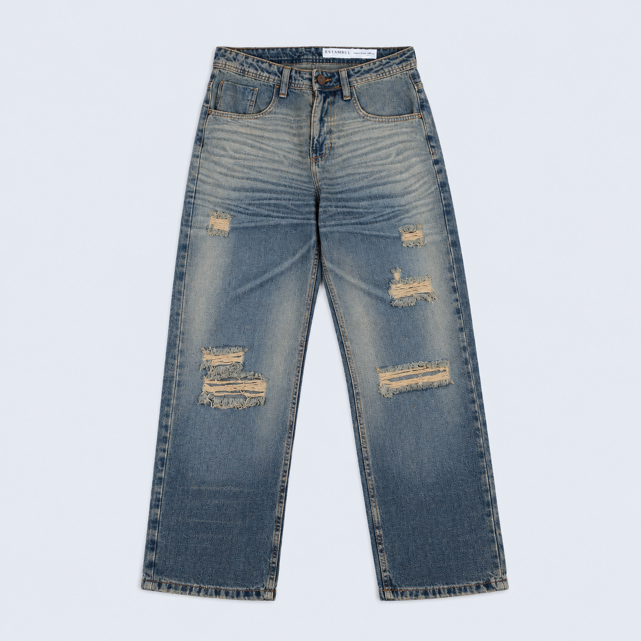 Jean hombre regular roto rodilla